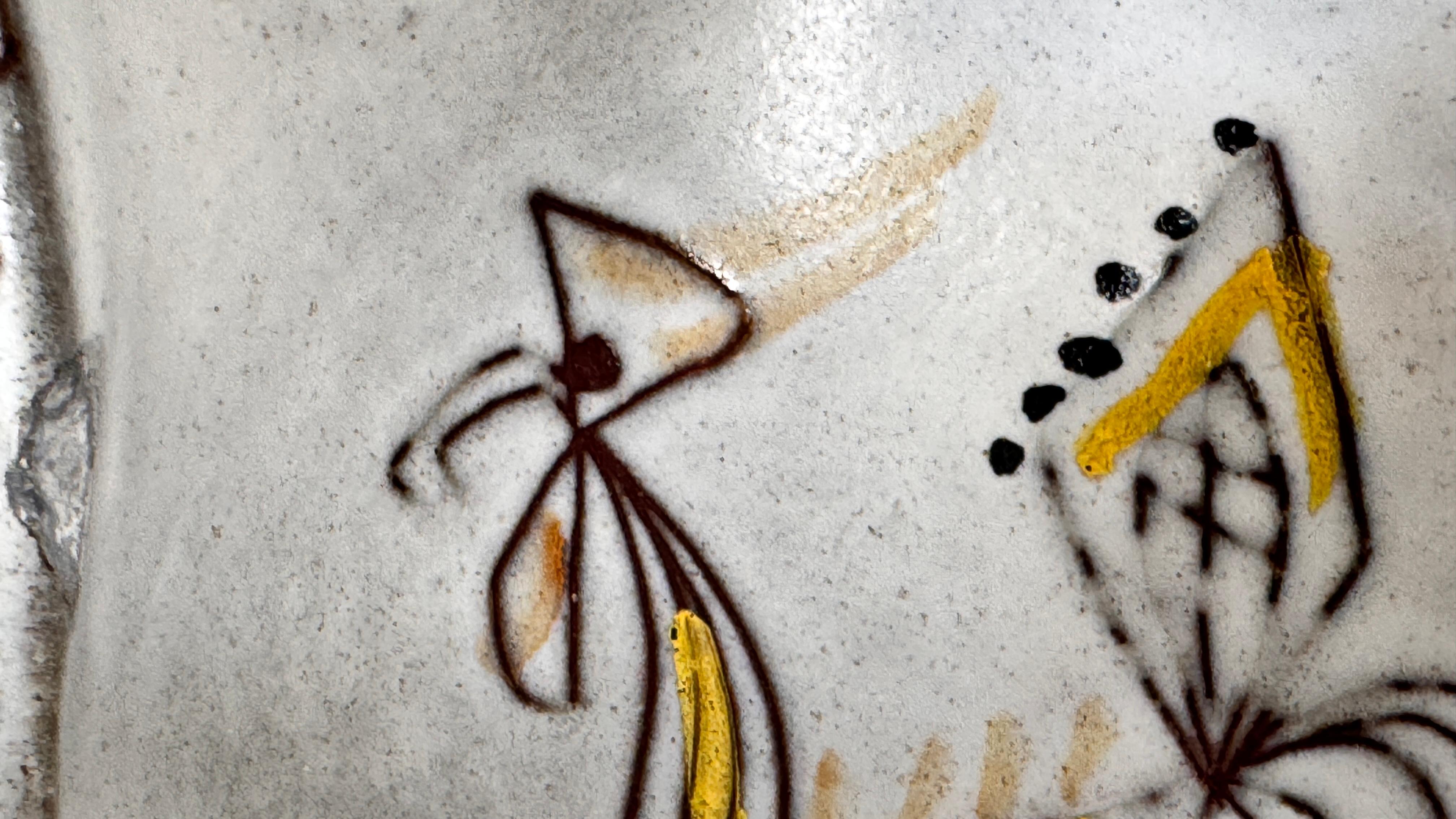 Piatto da portata in ceramica di metà secolo con motivo di gallo - Piatto decorativo francese del 1960 in vendita 2