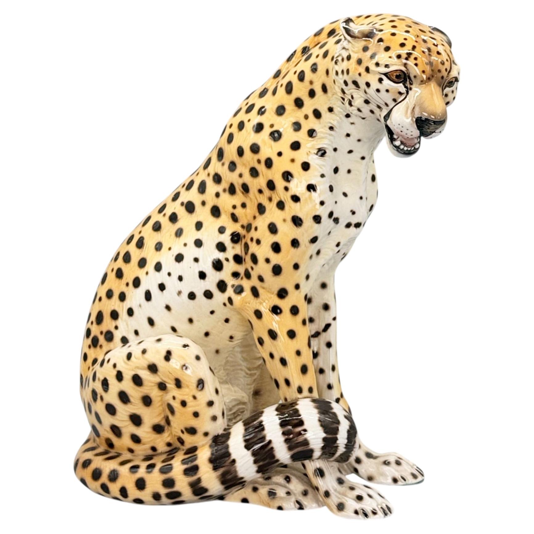 Mid-Century Ceramic Cheetah by Giovanni Ronzan