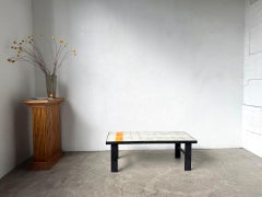 Mid-Century Ceramic Coffee Table by Jean Jaffreux – Metal & Pop Colors