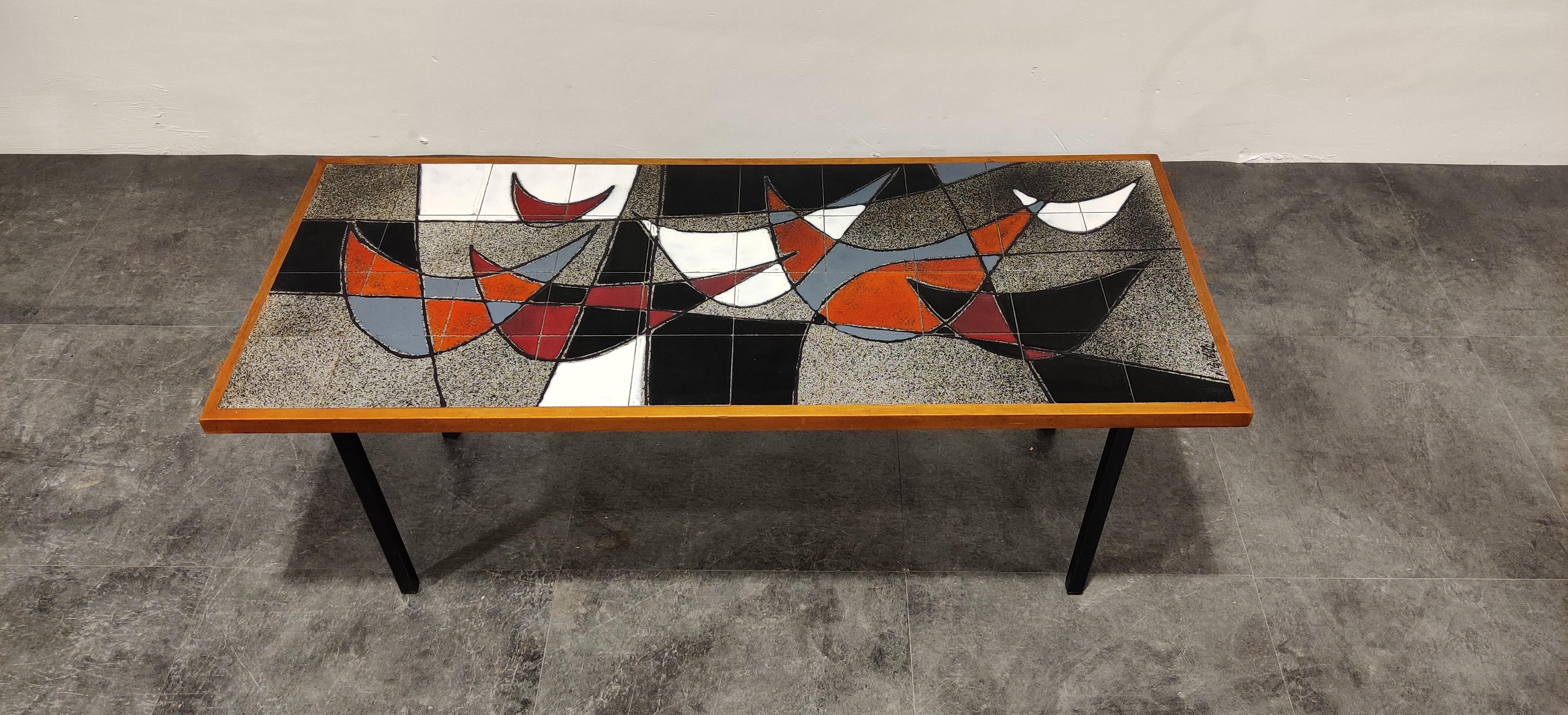 Mid-20th Century Midcentury Ceramic Coffee Table by Vigneron, 1960s