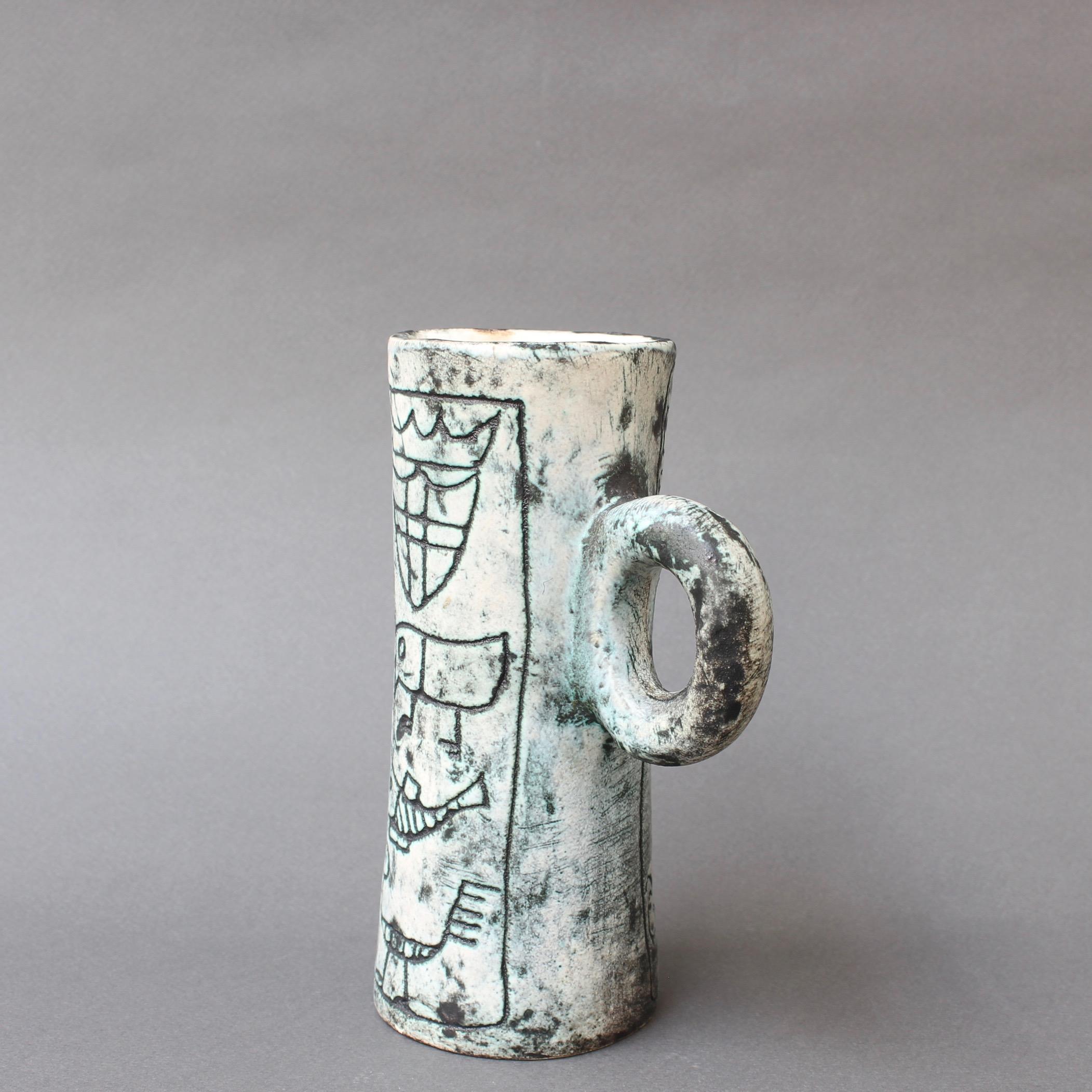 Mid-Century Modern Midcentury Ceramic Decorative Pitcher by Jacques Blin, circa 1950s, Small
