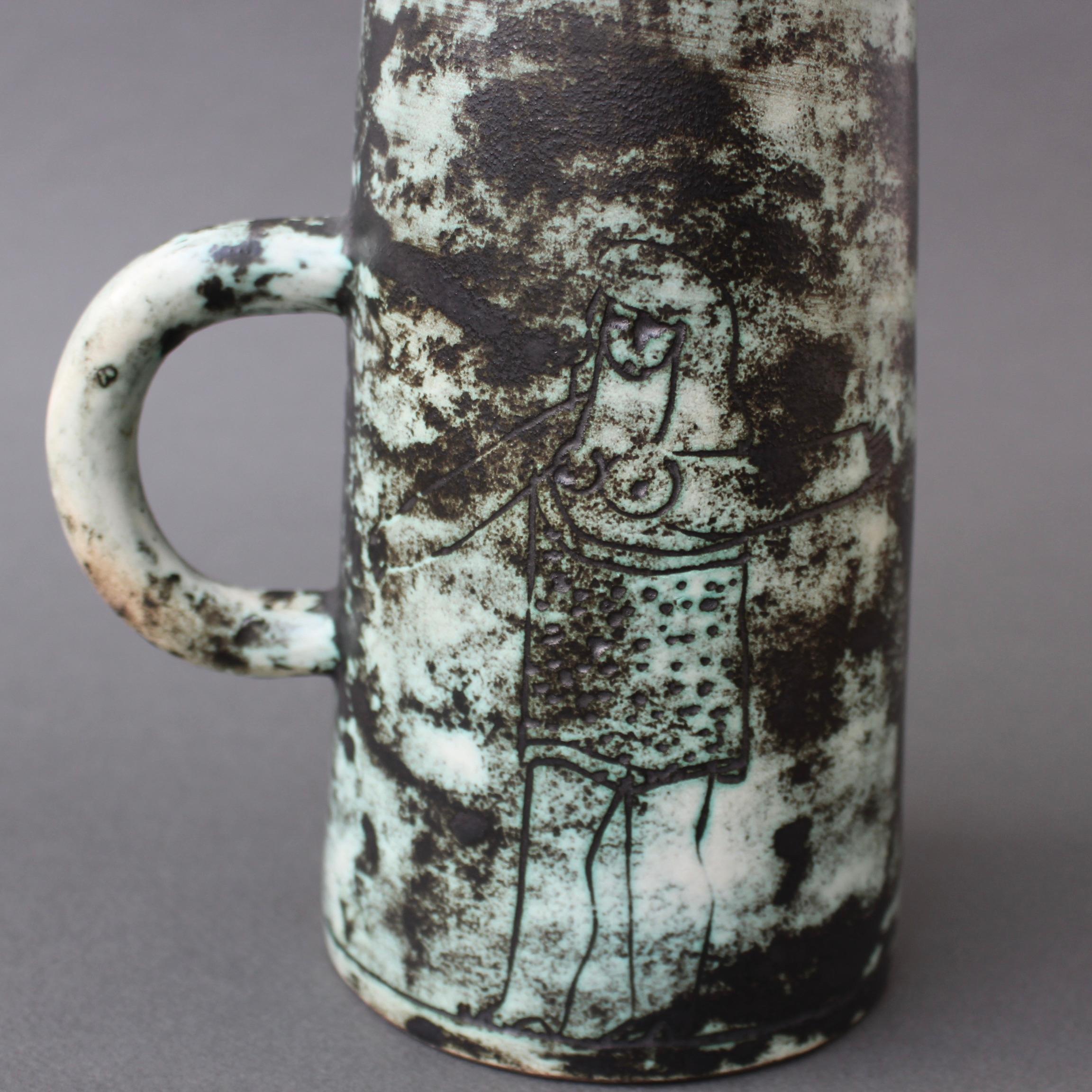 Mid-Century Ceramic Decorative Pitcher / Vase by Jacques Blin 'circa 1950s' 5
