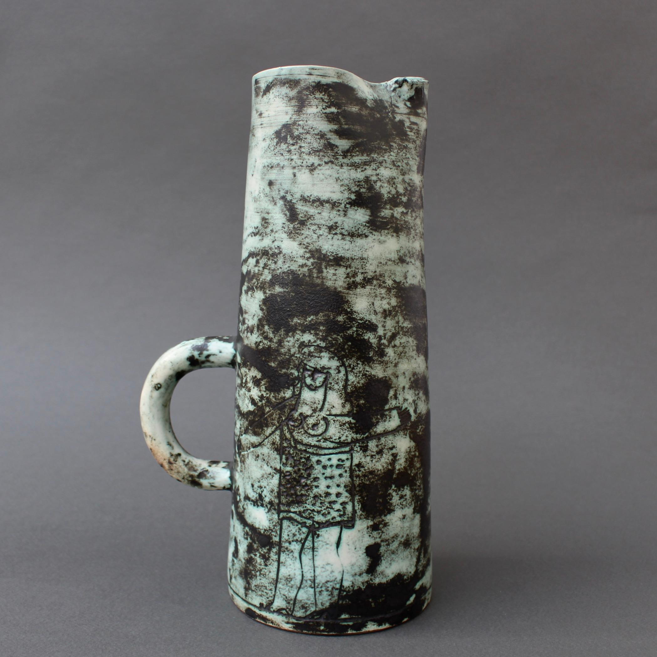 Mid-Century Ceramic Decorative Pitcher / Vase by Jacques Blin 'circa 1950s' In Good Condition In London, GB