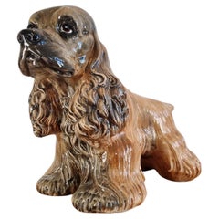 Mid Century Ceramic Dog Statue, Signed A/7483 C.S.M. Italy 80s