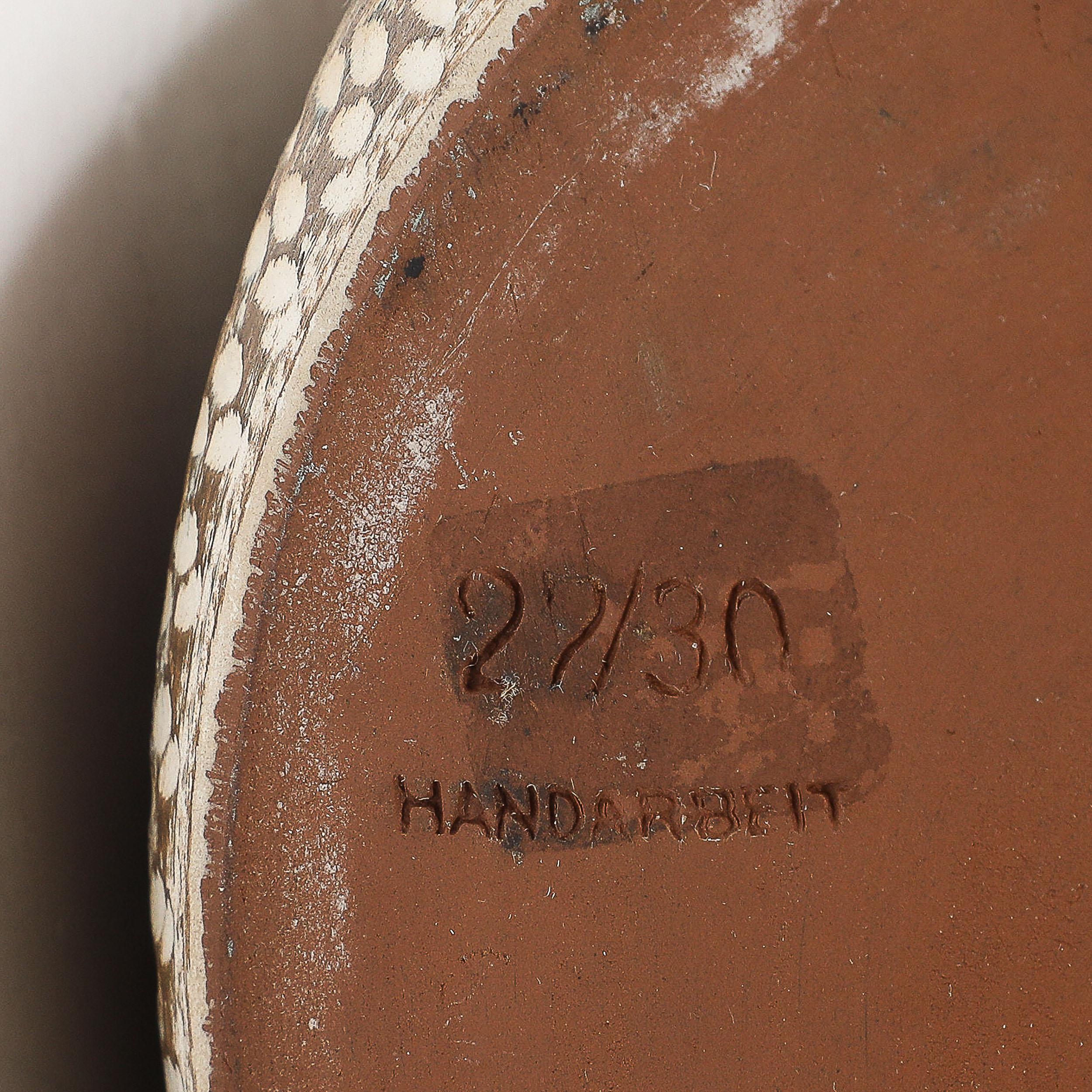 Mid-Century Ceramic Earth Toned Vase W/ Scaled Textural Detailing signed Germany For Sale 7