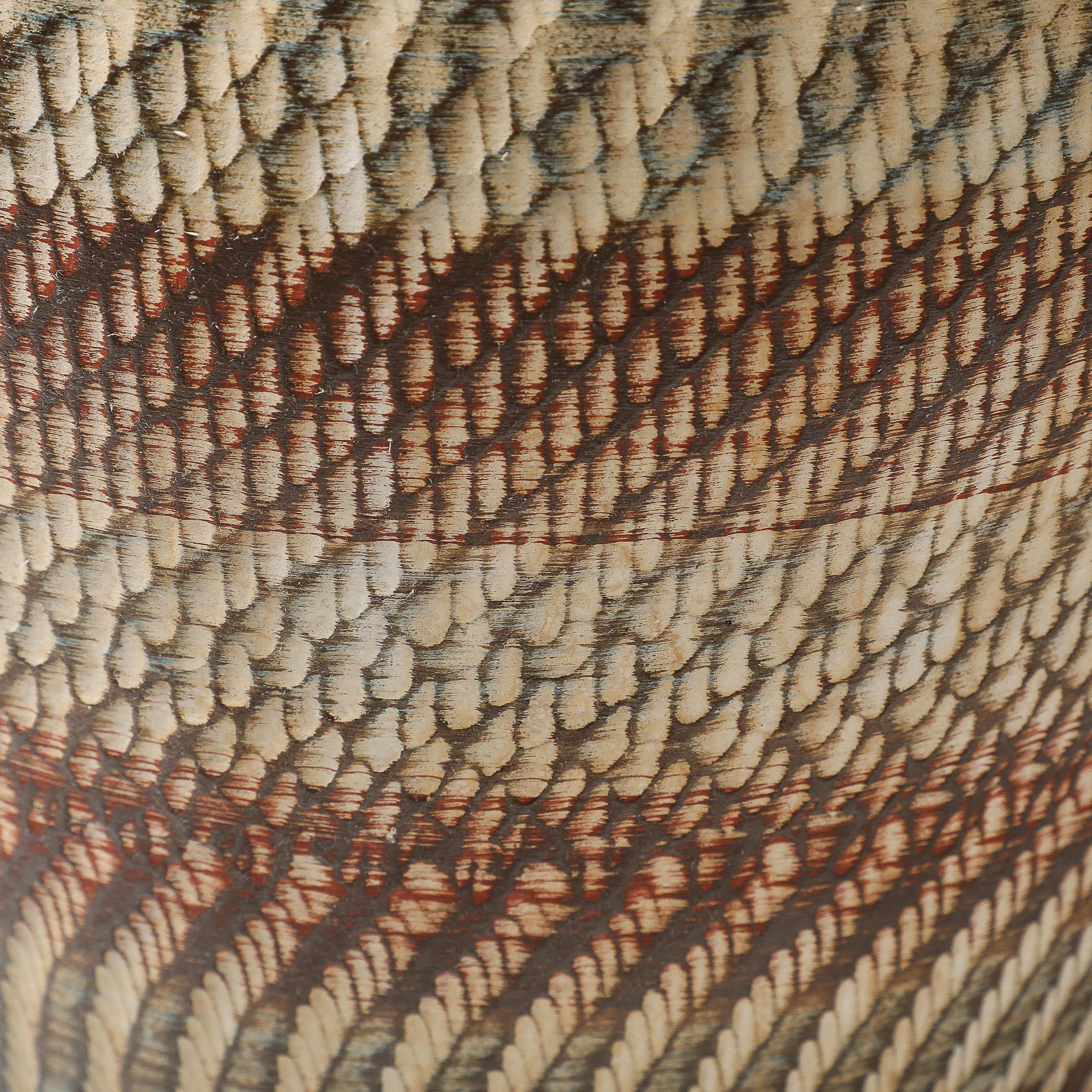 Mid-Century Ceramic Earth Toned Vase W/ Scaled Textural Detailing signed Germany For Sale 3