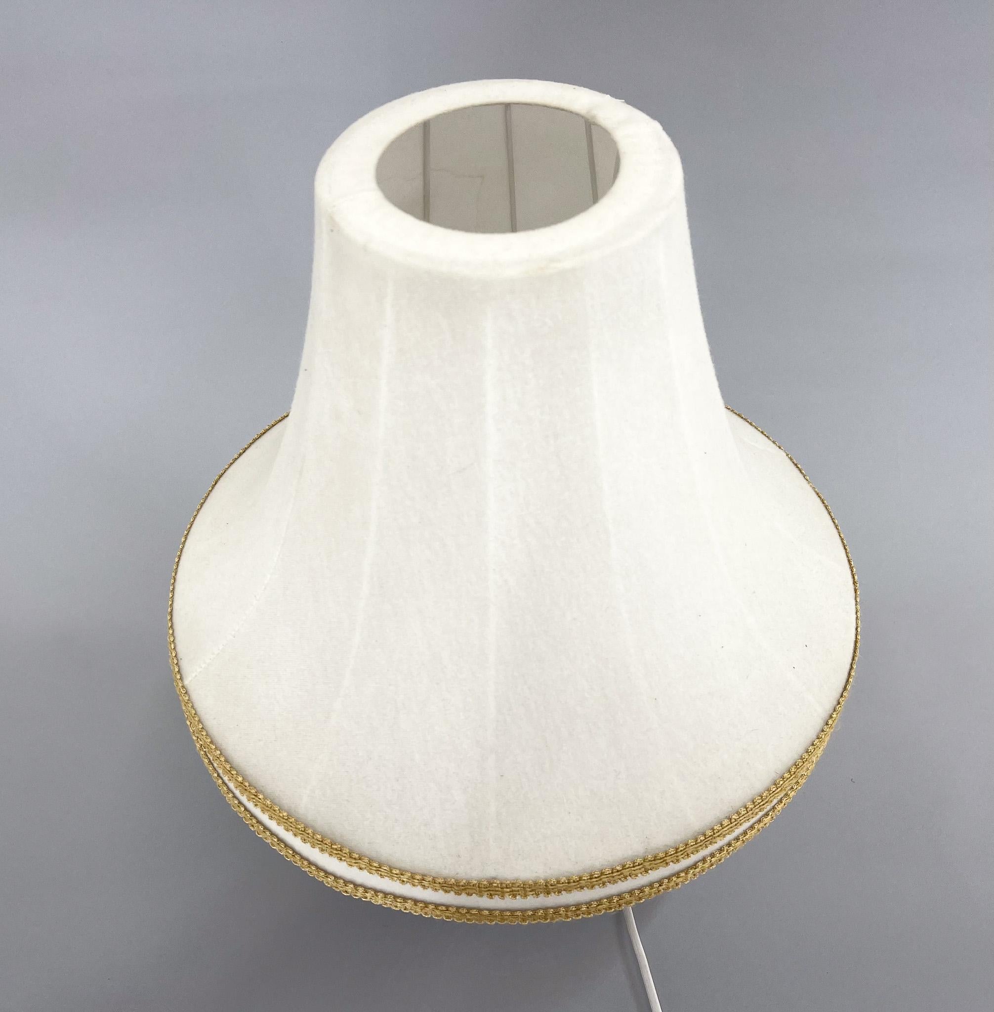 20th Century Mid-century Ceramic & Fabric Table Lamp, Czechoslovakia For Sale