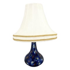 Lampada da tavolo in ceramica e tessuto della metà del secolo scorso, Cecoslovacchia