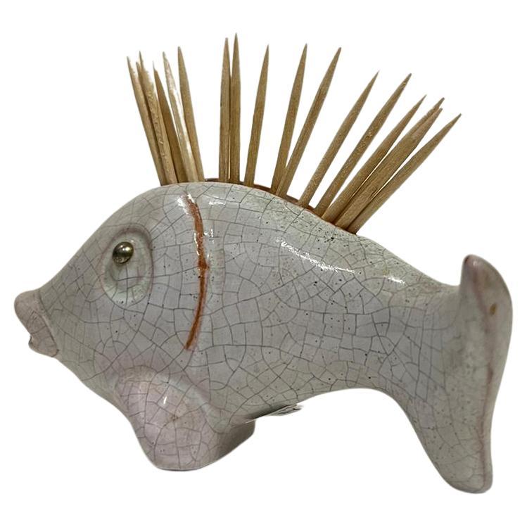 Mid-20th Century Mid-Century Ceramic Fish Fish Potter Stand by Leopold Anzengruber, Vienna For Sale