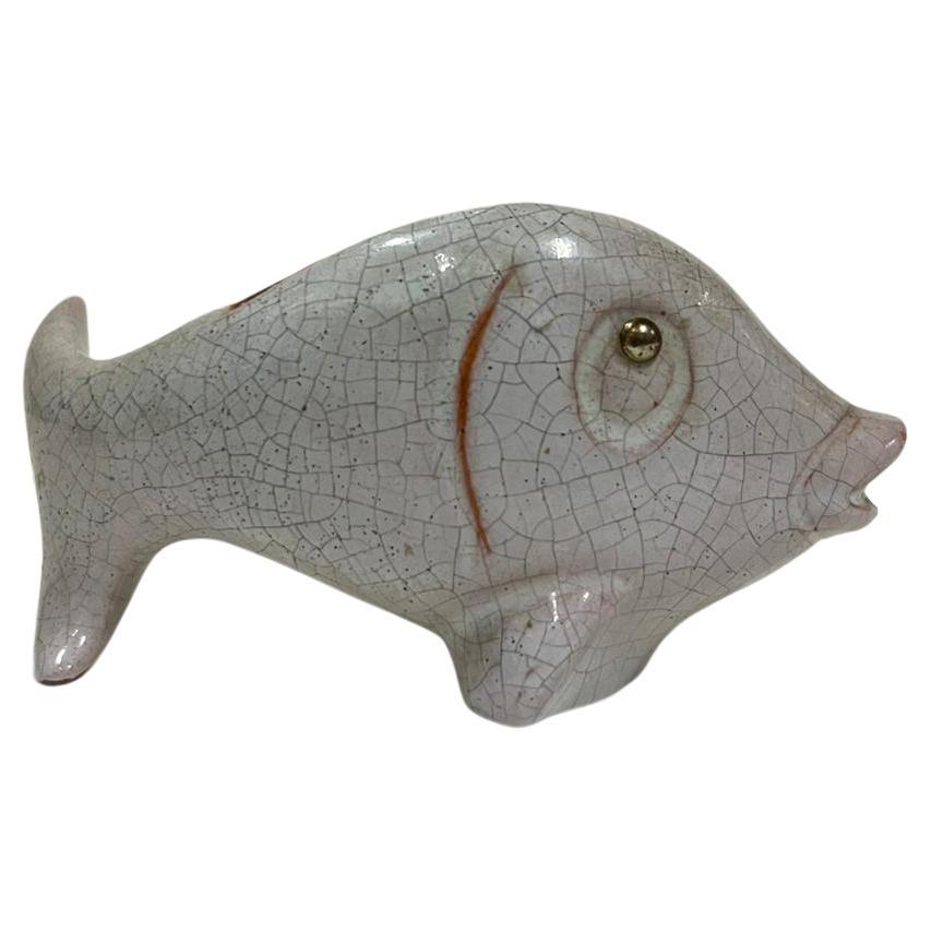 Mid-Century Ceramic Fish Fish Potter Stand by Leopold Anzengruber, Vienna For Sale 1