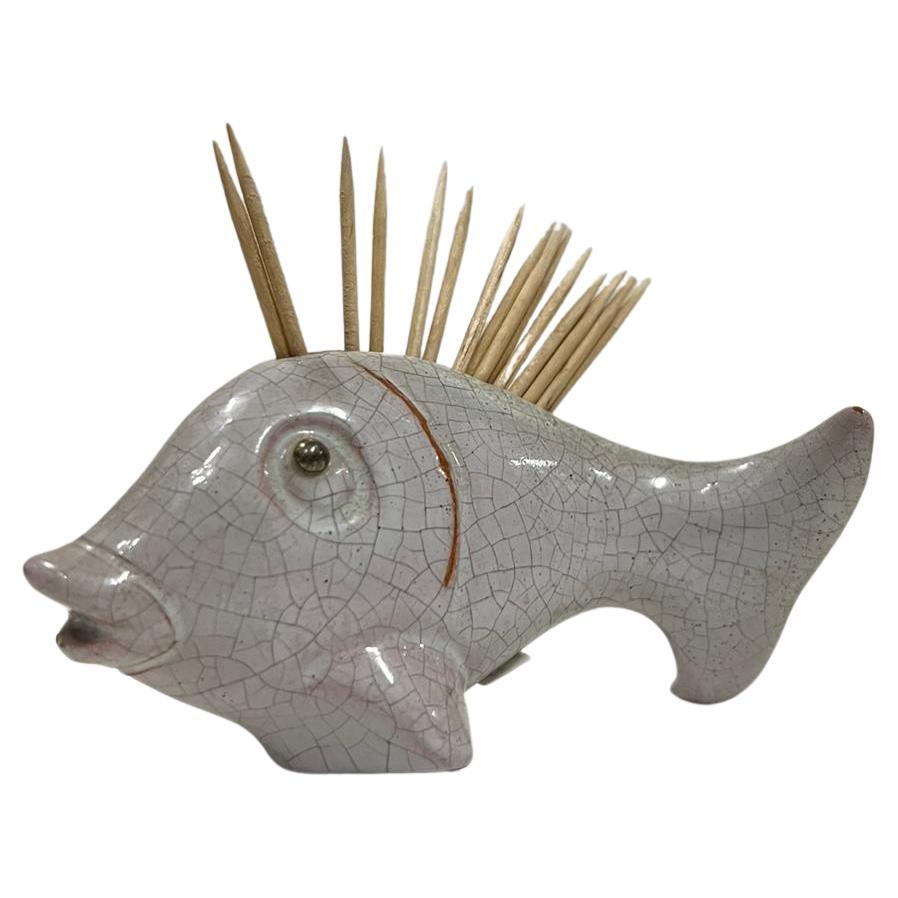 Mid-Century Ceramic Fish Fish Potter Stand by Leopold Anzengruber, Vienna For Sale 2