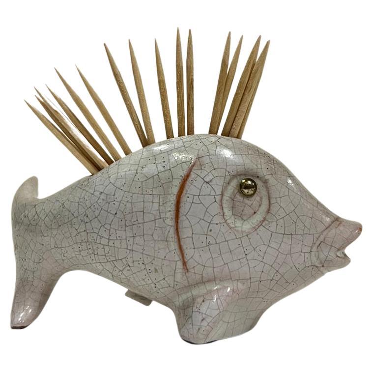 Keramik-Fisch-Fisch-Töpferständer aus der Mitte des Jahrhunderts von Leopold Anzengruber, Wien, Österreich im Angebot