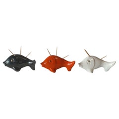Mid-century ceramic fish toothpick holder by Leopold Anzengruber, Vienna, Austri