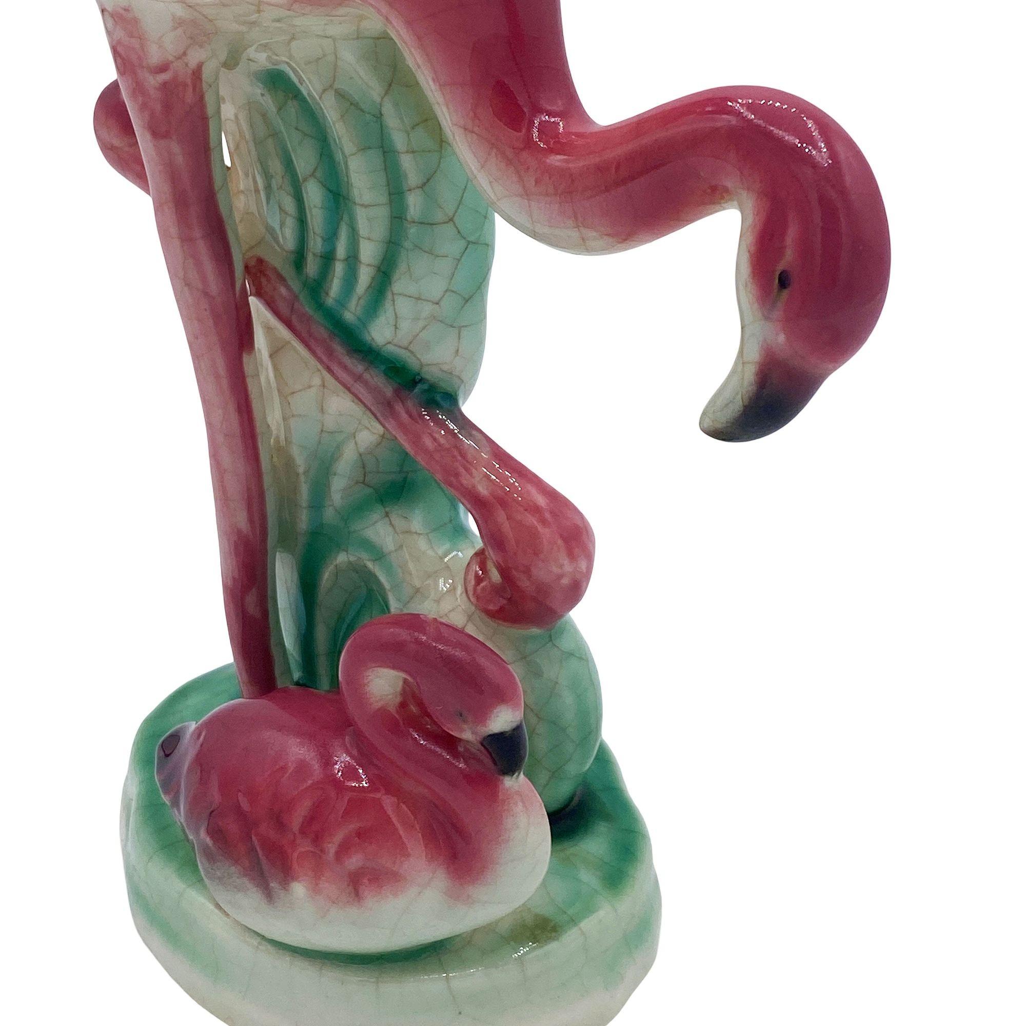 Keramisches Flamingo-Figuren- und Vasen-Set aus der Mitte des Jahrhunderts von Maddux & Leftons im Angebot 3