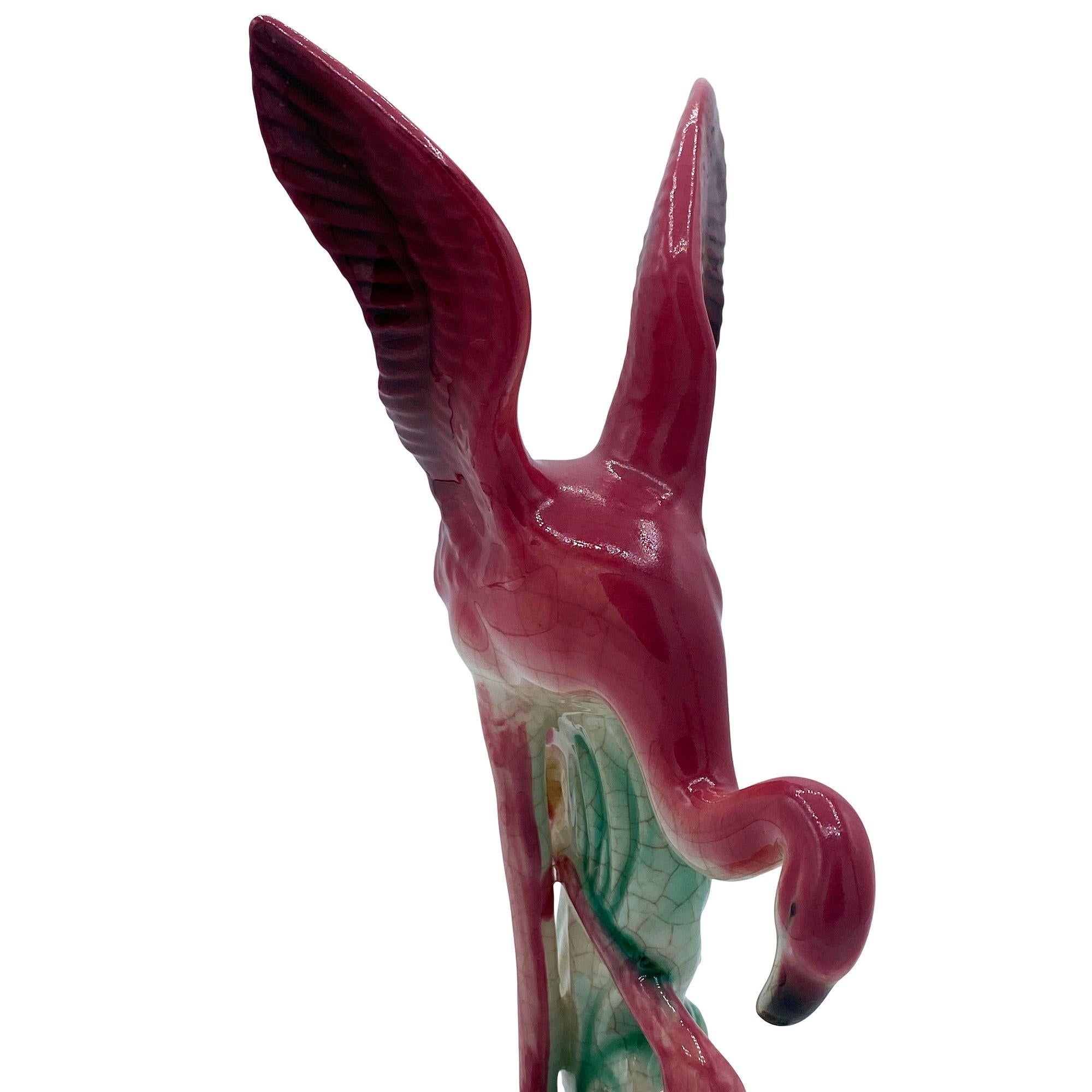 Keramisches Flamingo-Figuren- und Vasen-Set aus der Mitte des Jahrhunderts von Maddux & Leftons im Angebot 6