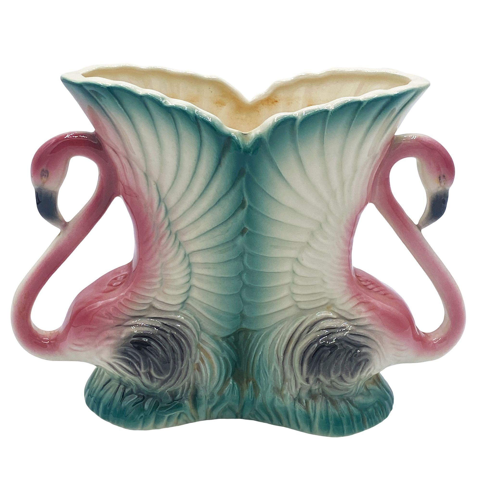 Keramisches Flamingo-Figuren- und Vasen-Set aus der Mitte des Jahrhunderts von Maddux & Leftons im Angebot 8