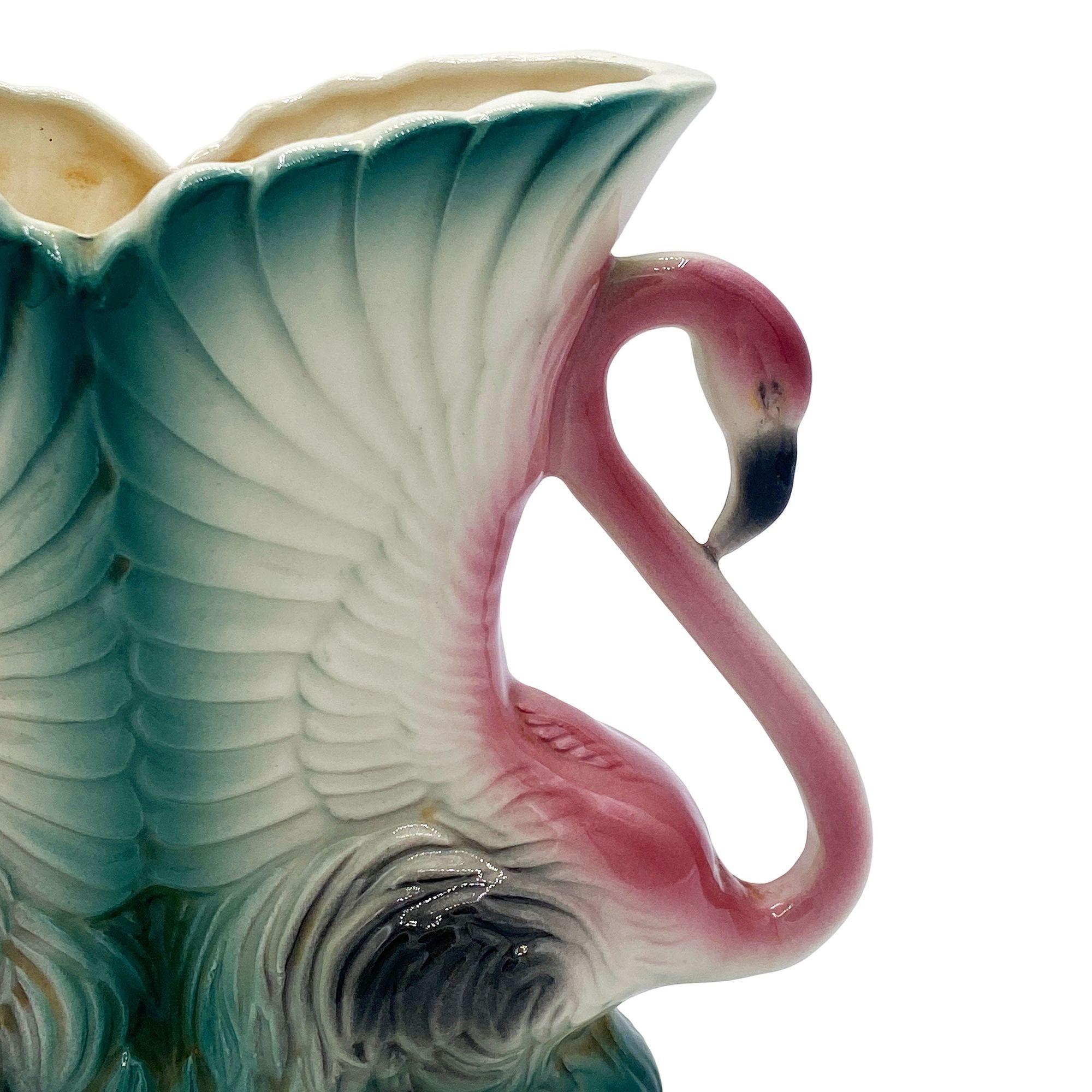 Keramisches Flamingo-Figuren- und Vasen-Set aus der Mitte des Jahrhunderts von Maddux & Leftons im Angebot 10