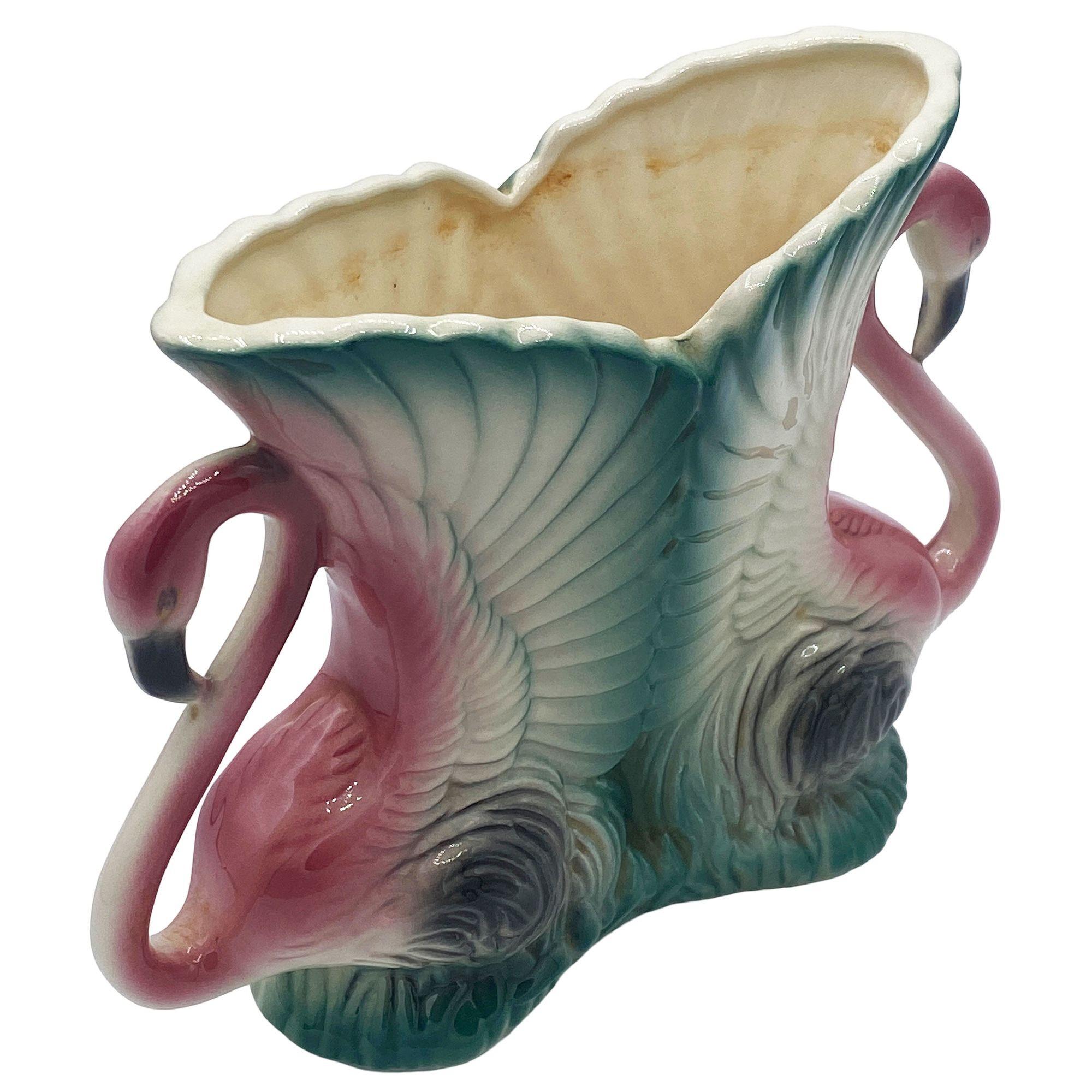 Keramisches Flamingo-Figuren- und Vasen-Set aus der Mitte des Jahrhunderts von Maddux & Leftons im Angebot 11