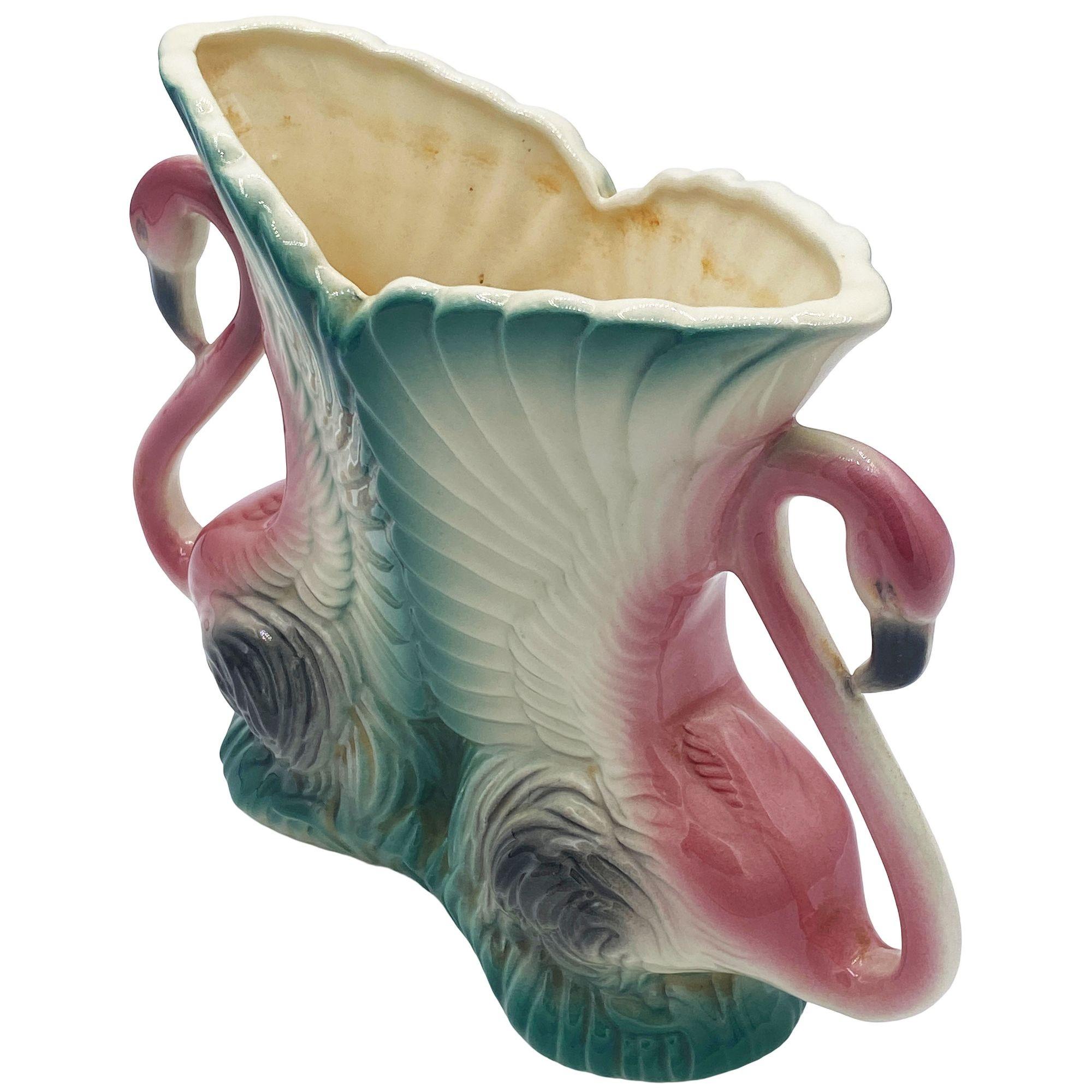 Keramisches Flamingo-Figuren- und Vasen-Set aus der Mitte des Jahrhunderts von Maddux & Leftons im Angebot 12