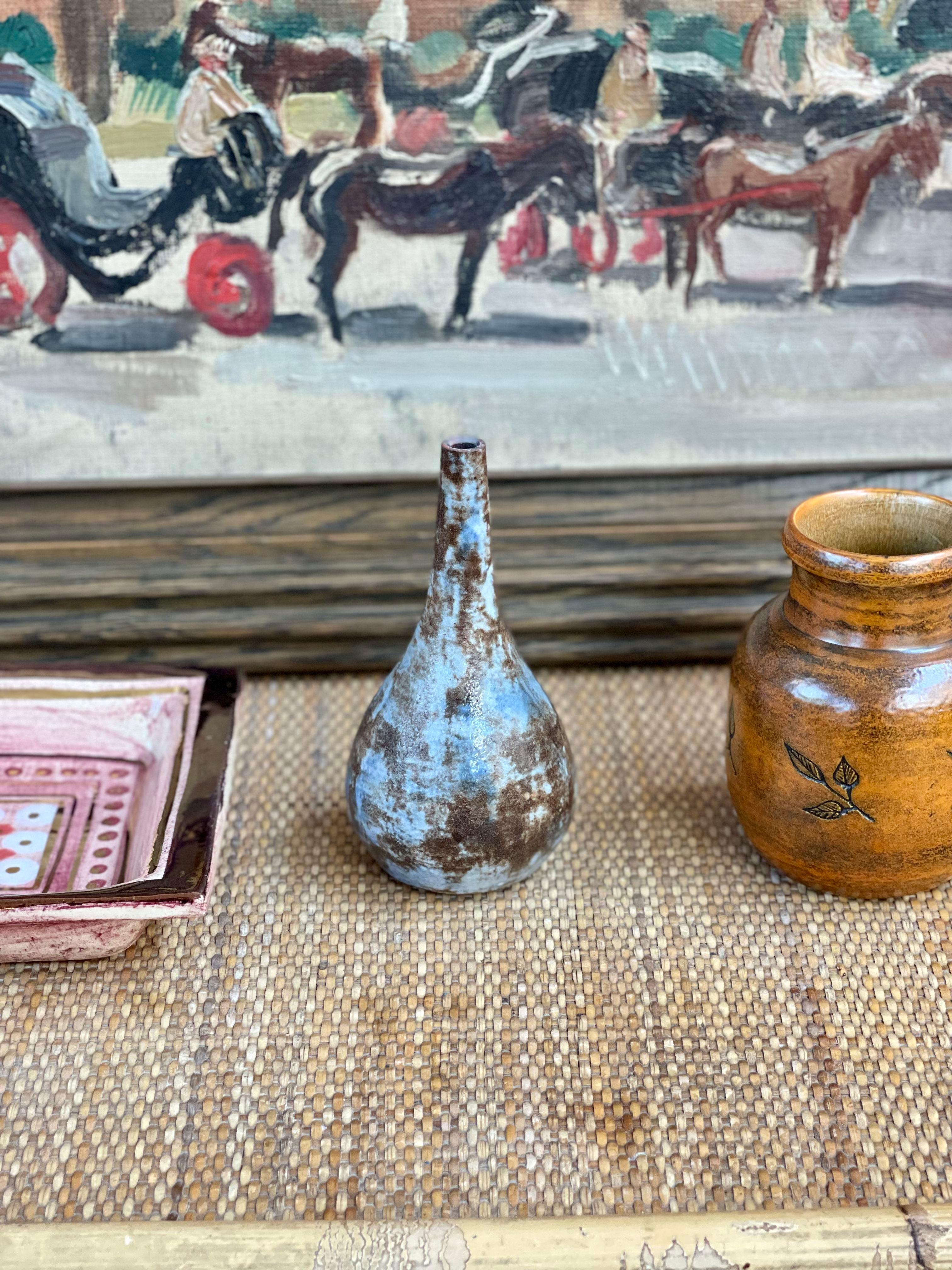 Mid-Century Ceramic Flower Vase by Alexandre Kostanda 'circa 1960s', Small For Sale 5
