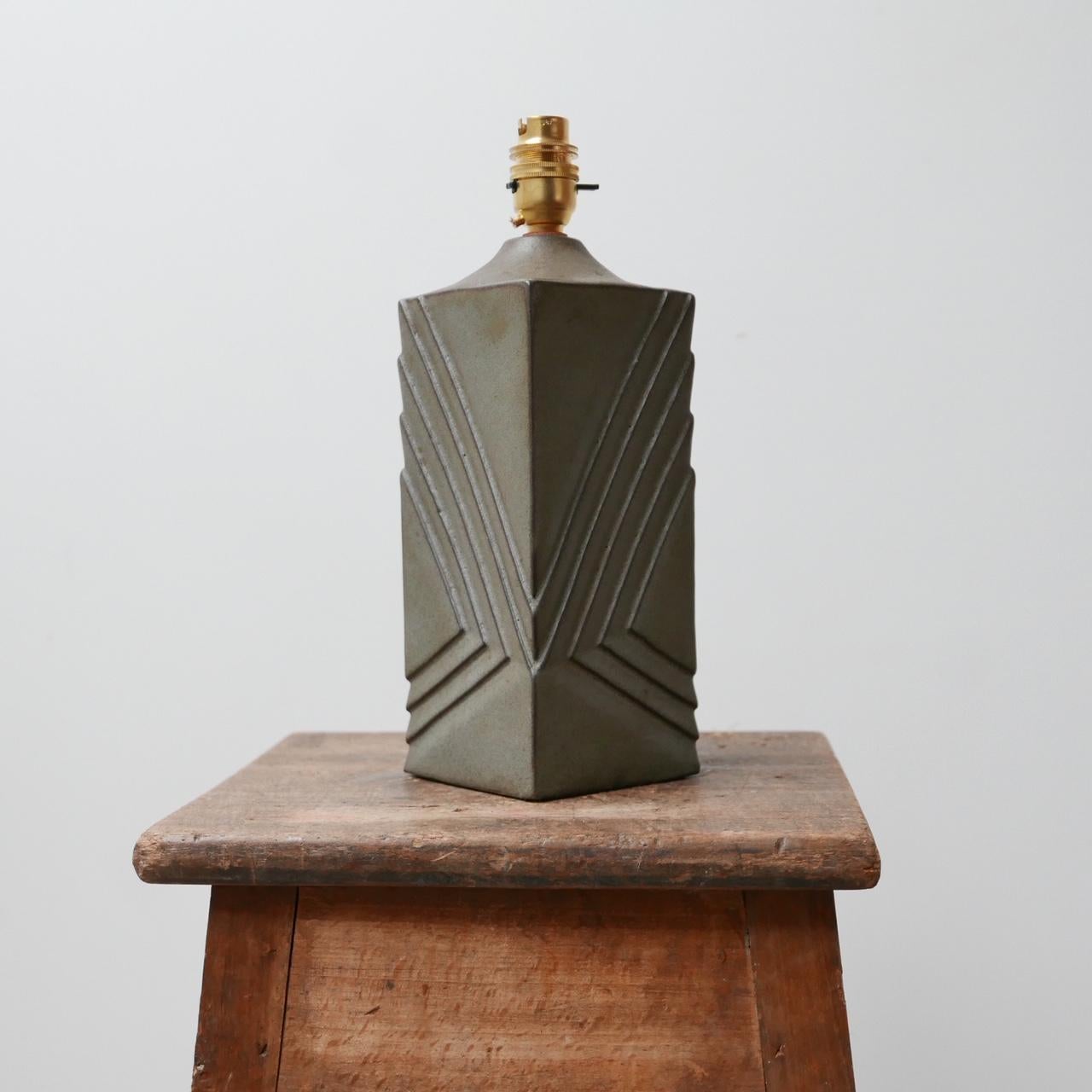 Midcentury Ceramic Geometric Table Lamp In Good Condition In London, GB