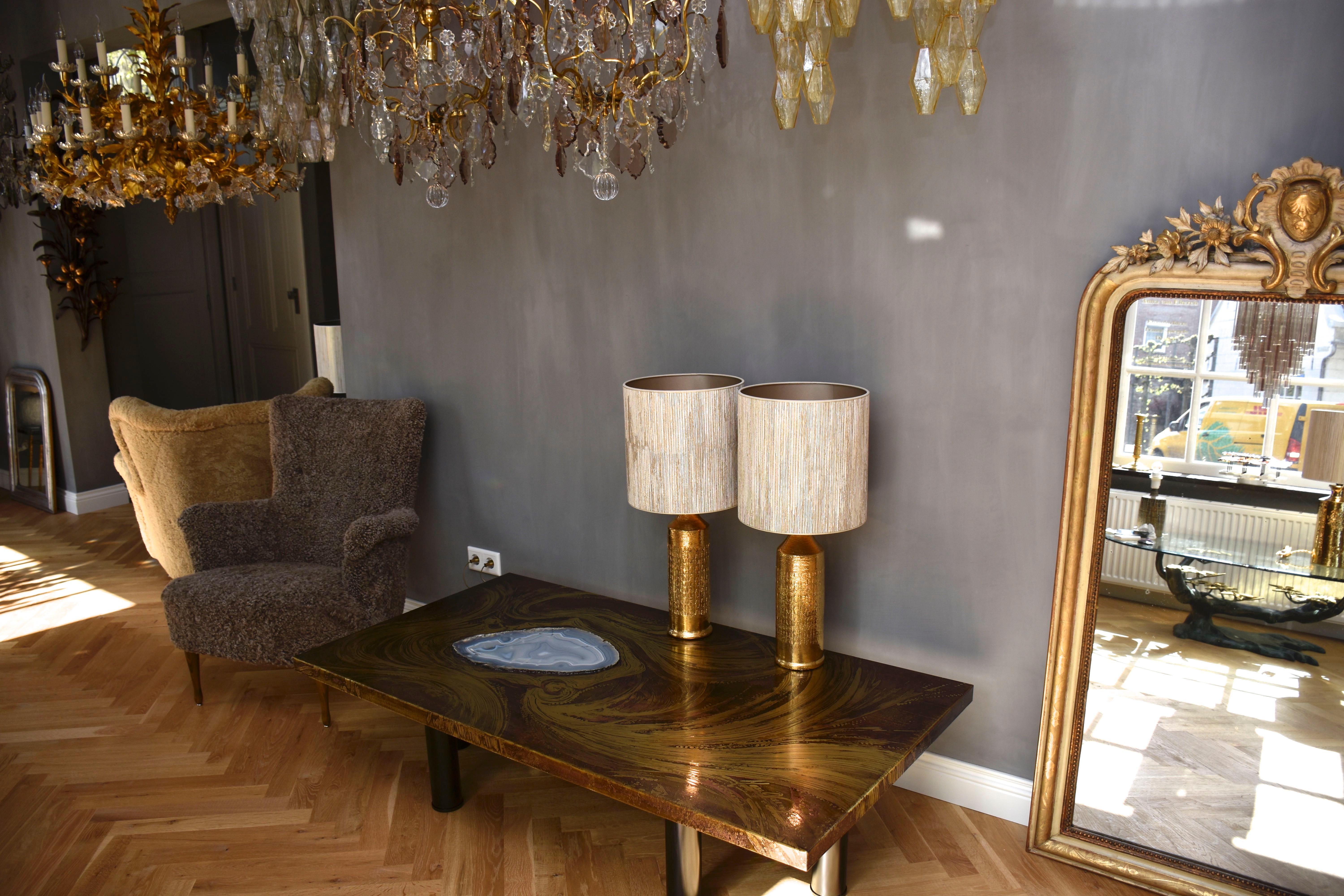 Céramique dorée du milieu du siècle  Paire de lampes de table Bitossi pour Berboms en vente 1