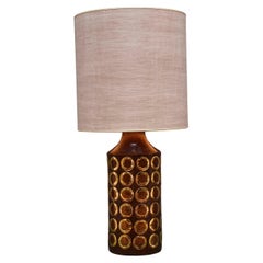 Lampada da tavolo di metà secolo in ceramica smaltata marrone e oro di Bitossi