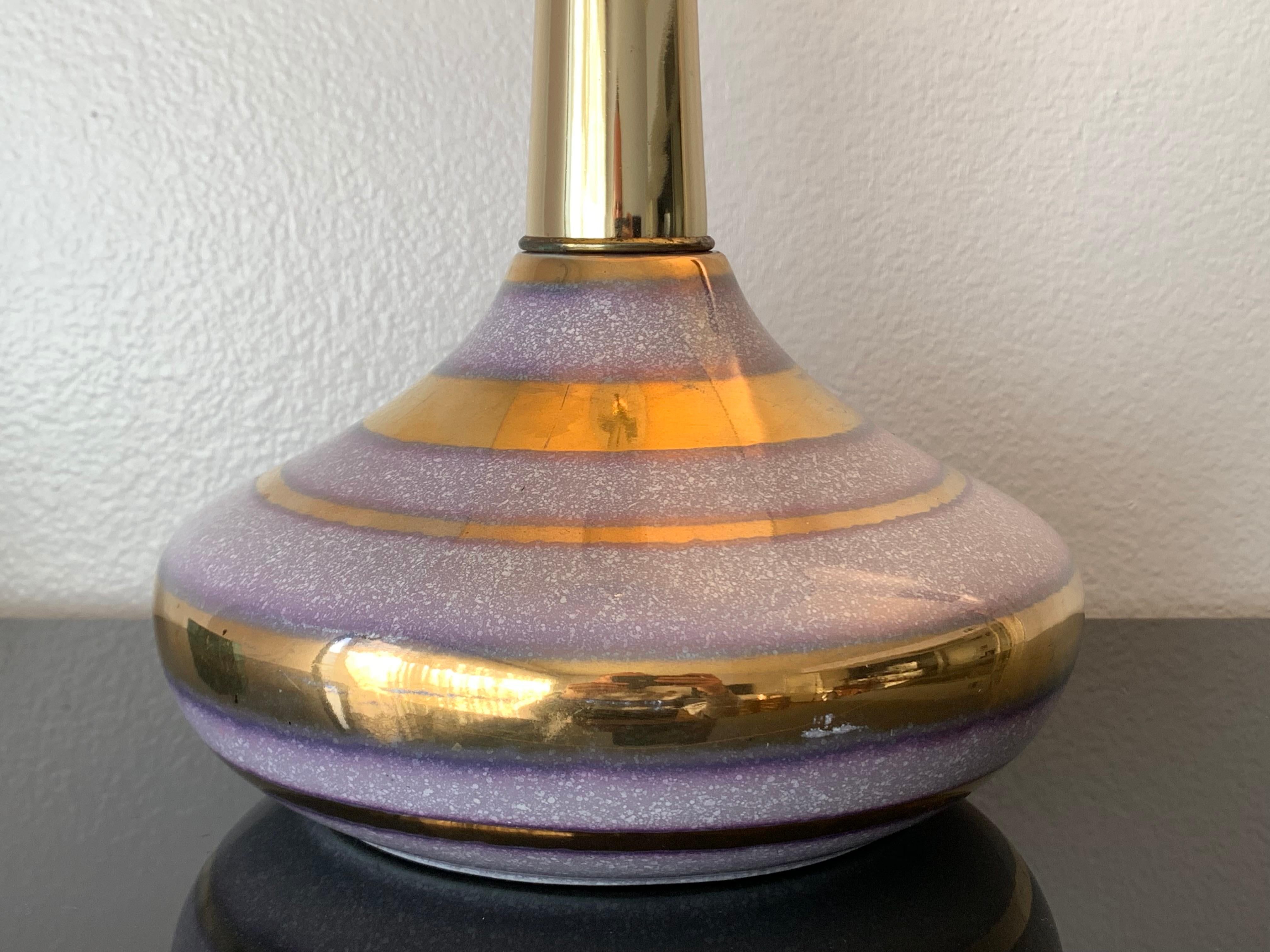 Italian Midcentury Ceramic Gold Glaze Lamp