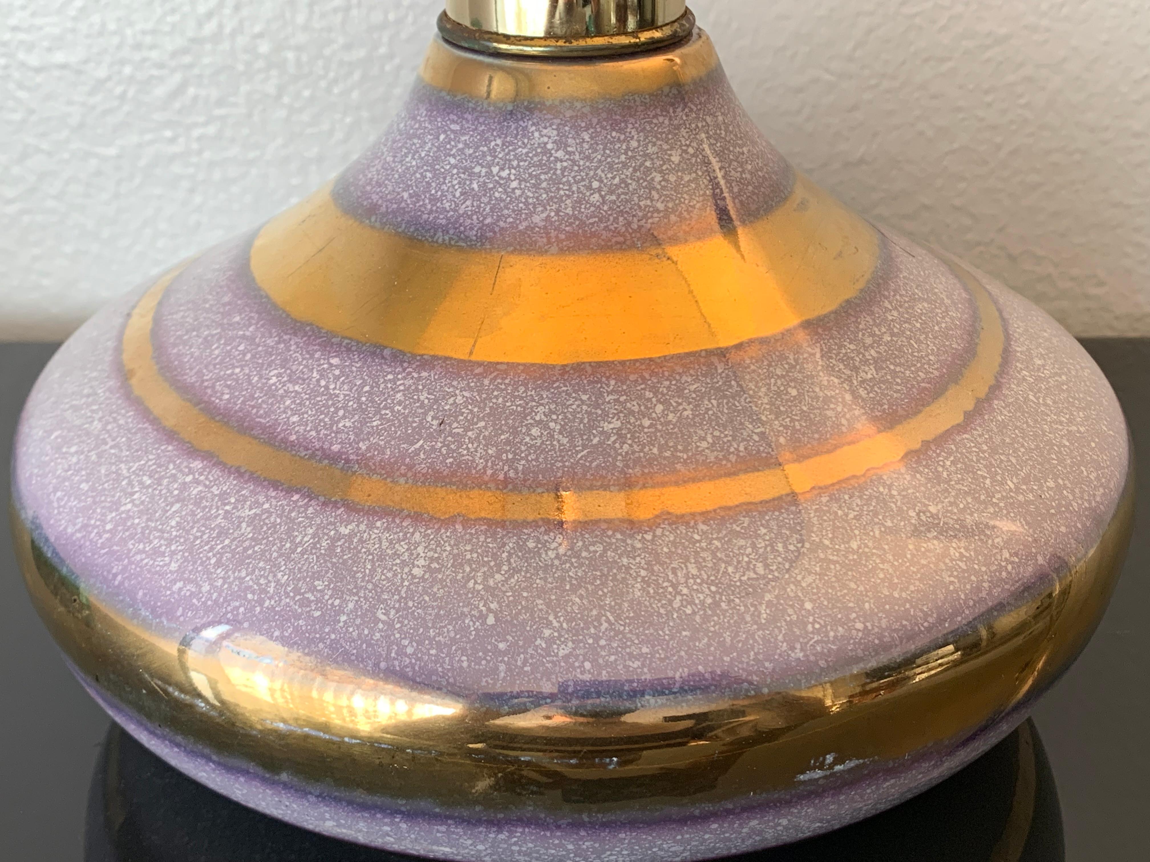 Mid-20th Century Midcentury Ceramic Gold Glaze Lamp