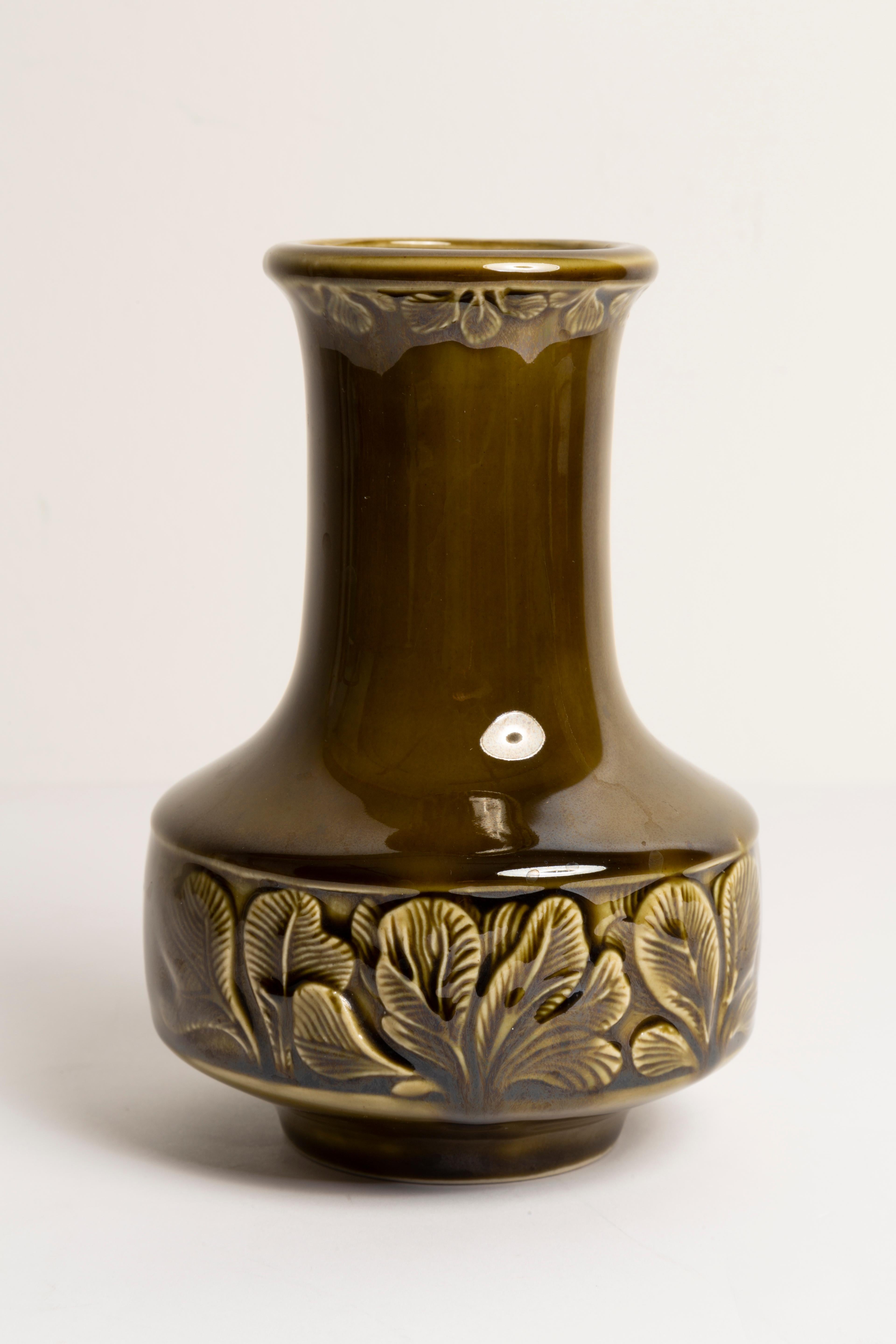 20th Century Midcentury Ceramic Green Vase, Europe, 1960s For Sale
