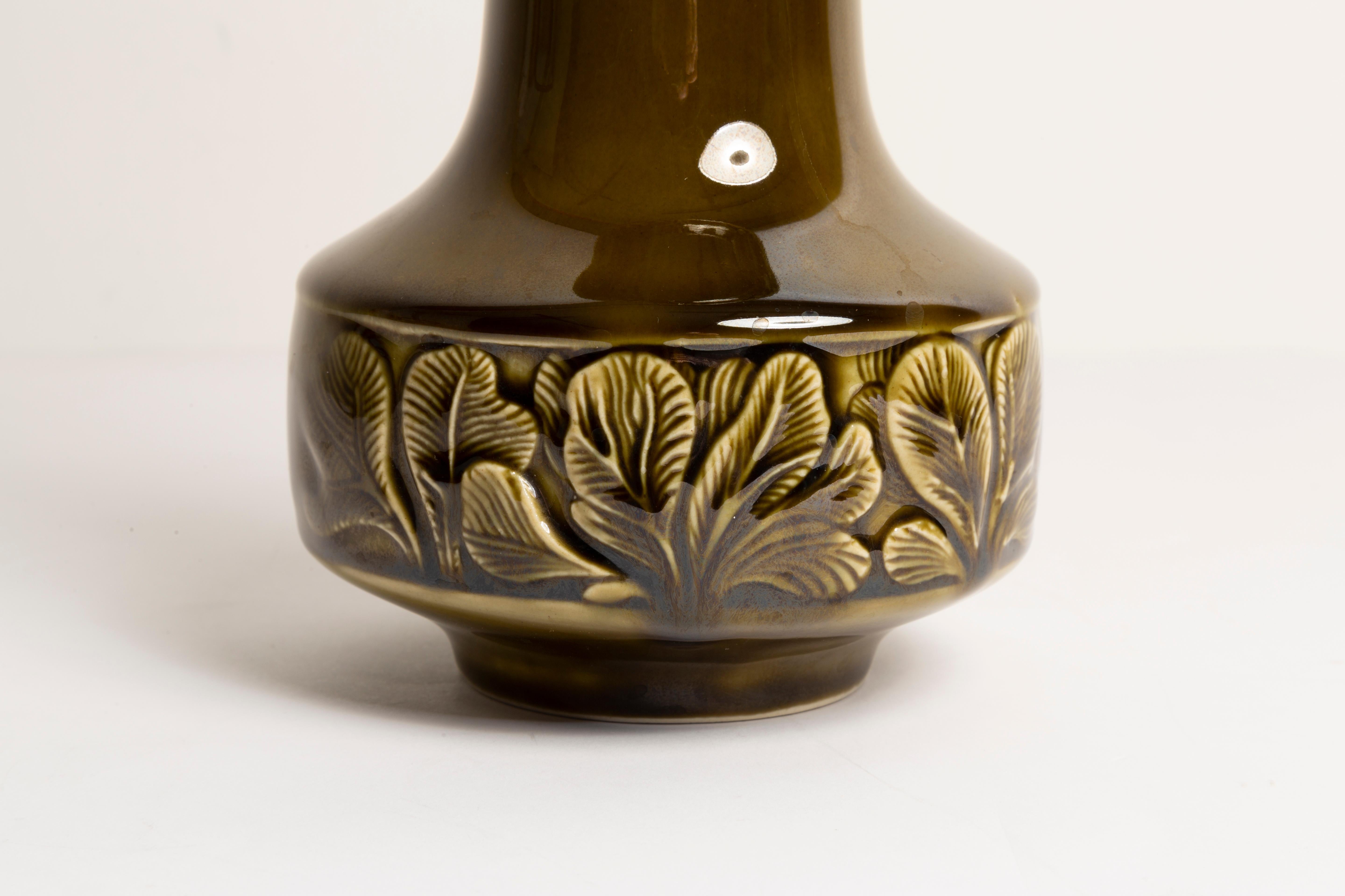 Midcentury Ceramic Green Vase, Europe, 1960s For Sale 1