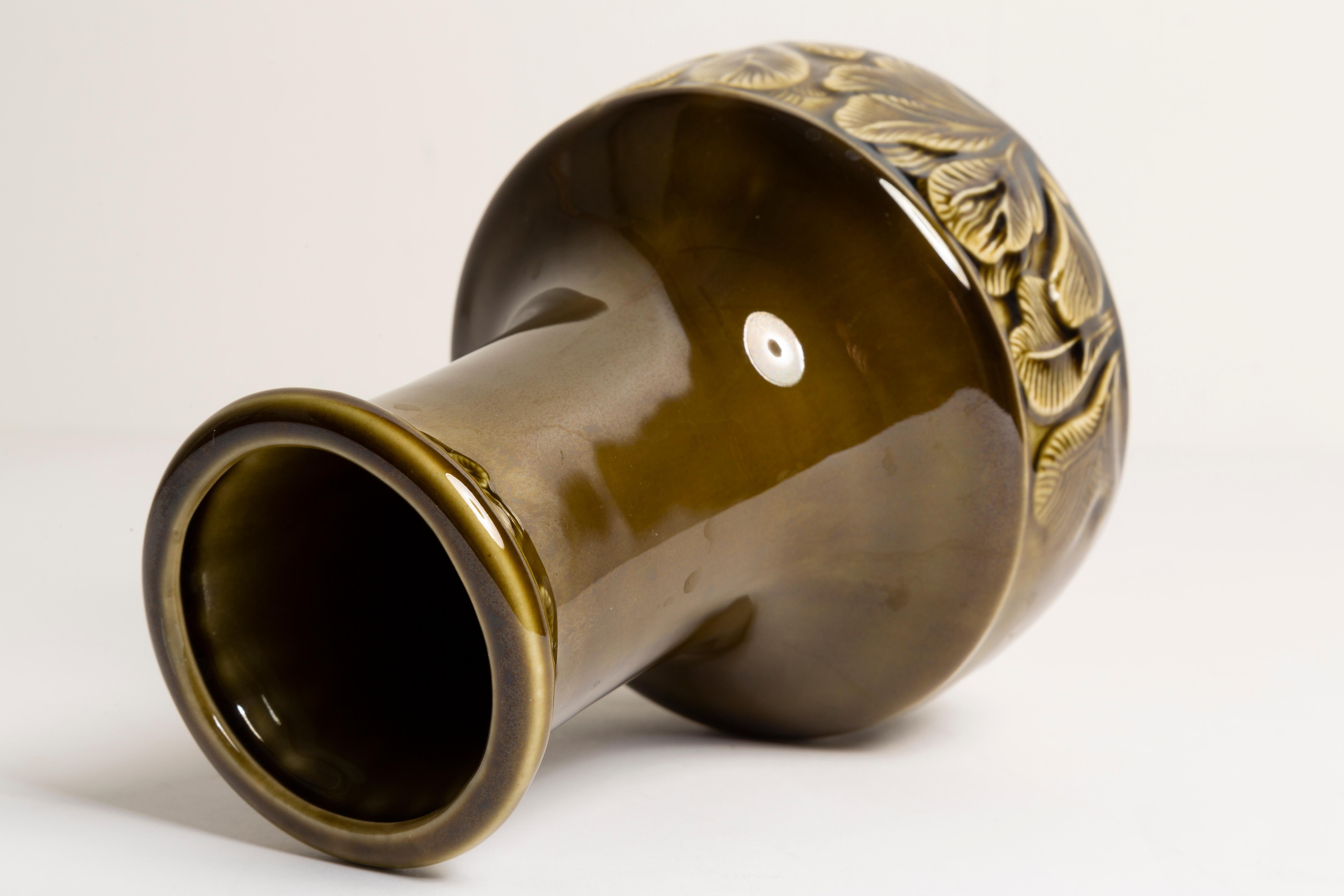 Midcentury Ceramic Green Vase, Europe, 1960s 2