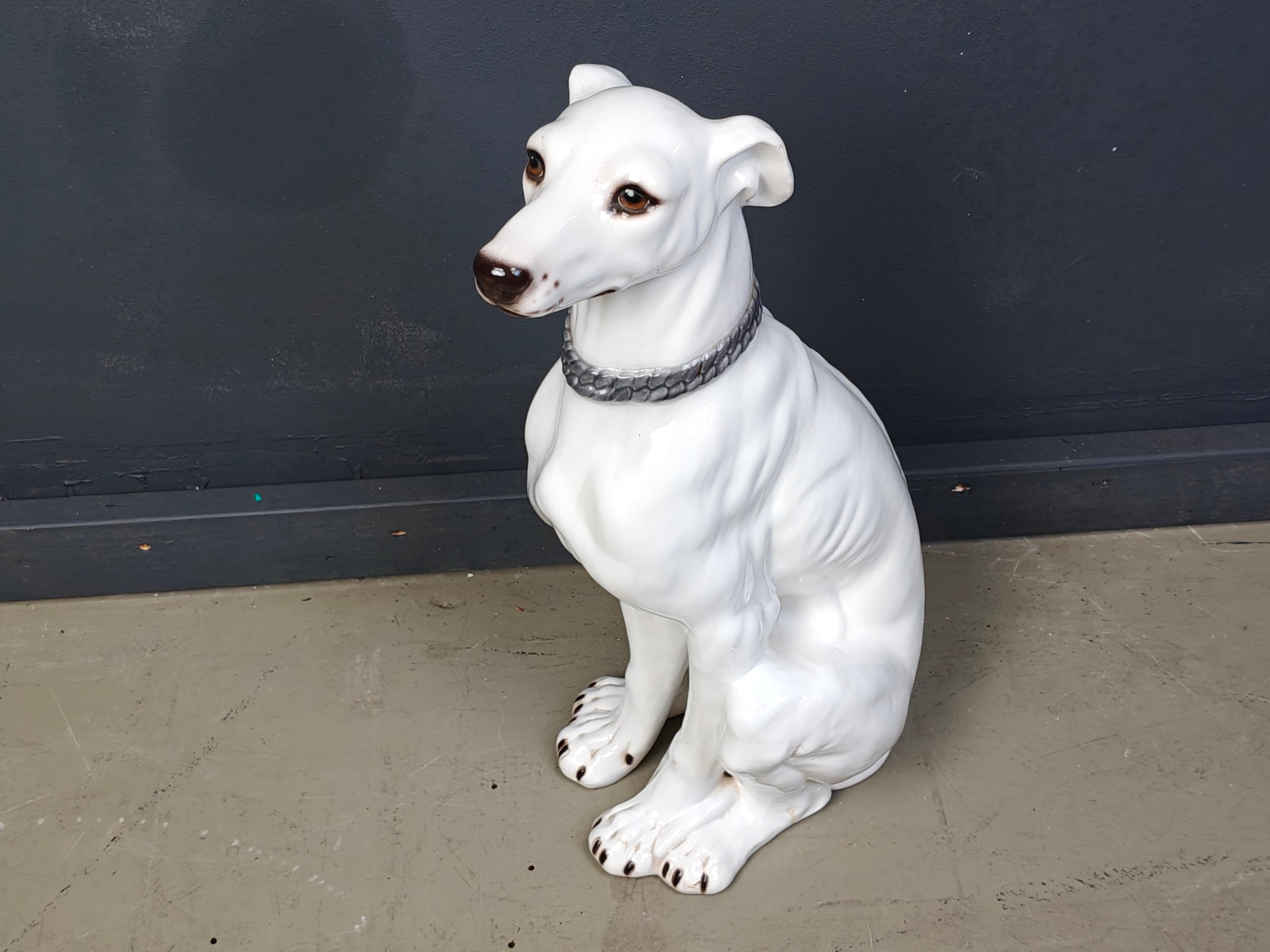 Galgo de cerámica de mediados de siglo, años 60 en venta 3