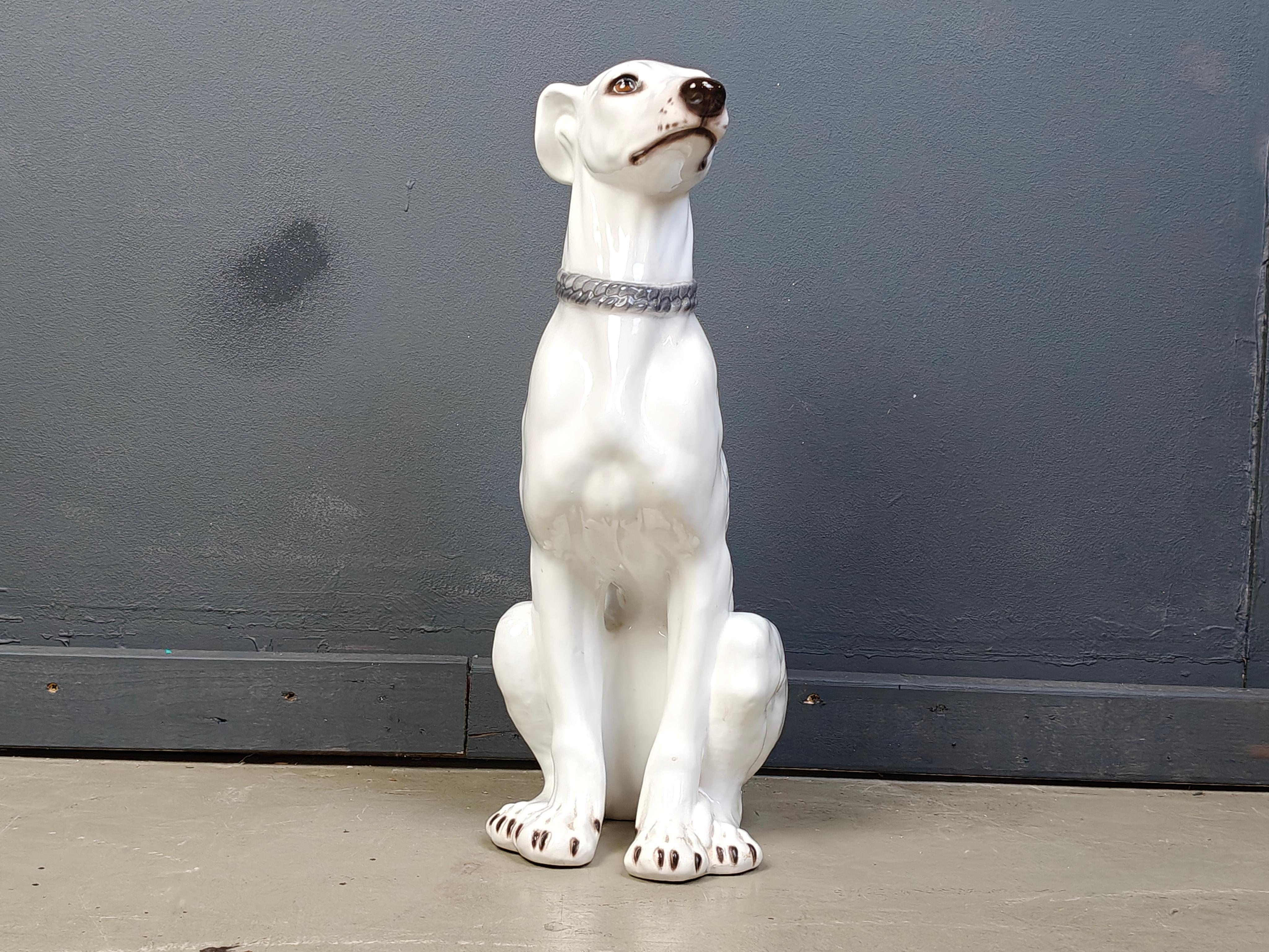 Galgo de cerámica de mediados de siglo, años 60 Cerámico en venta