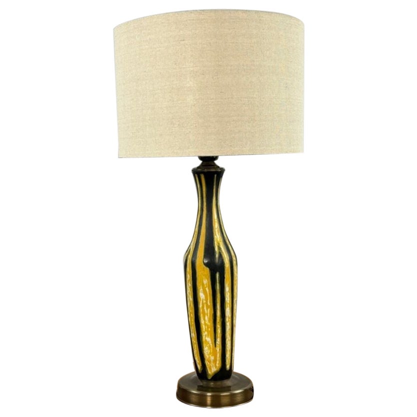 Mid-century Ceramic hand made table lamp For Sale