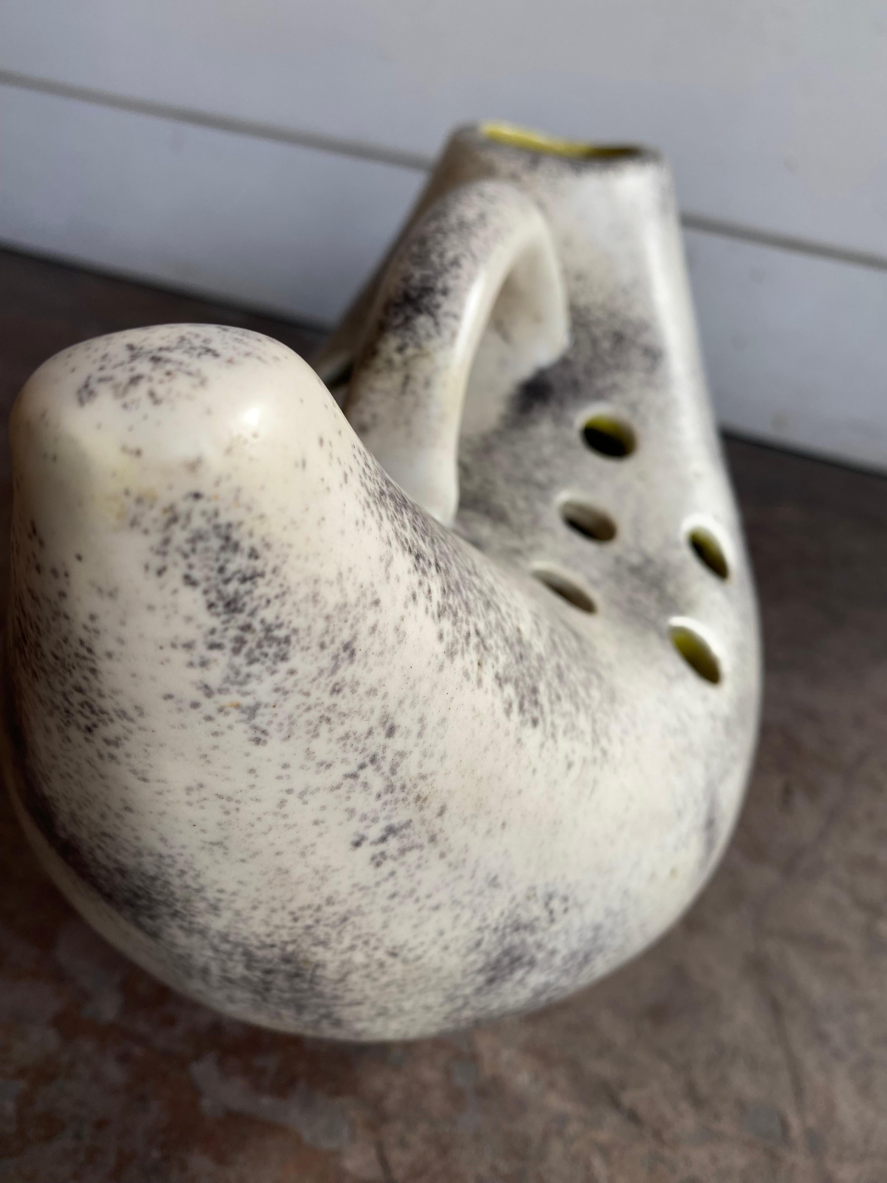 Mid-20th Century Mid-century Ceramic Hen-Shaped Flower Vase Sculpture