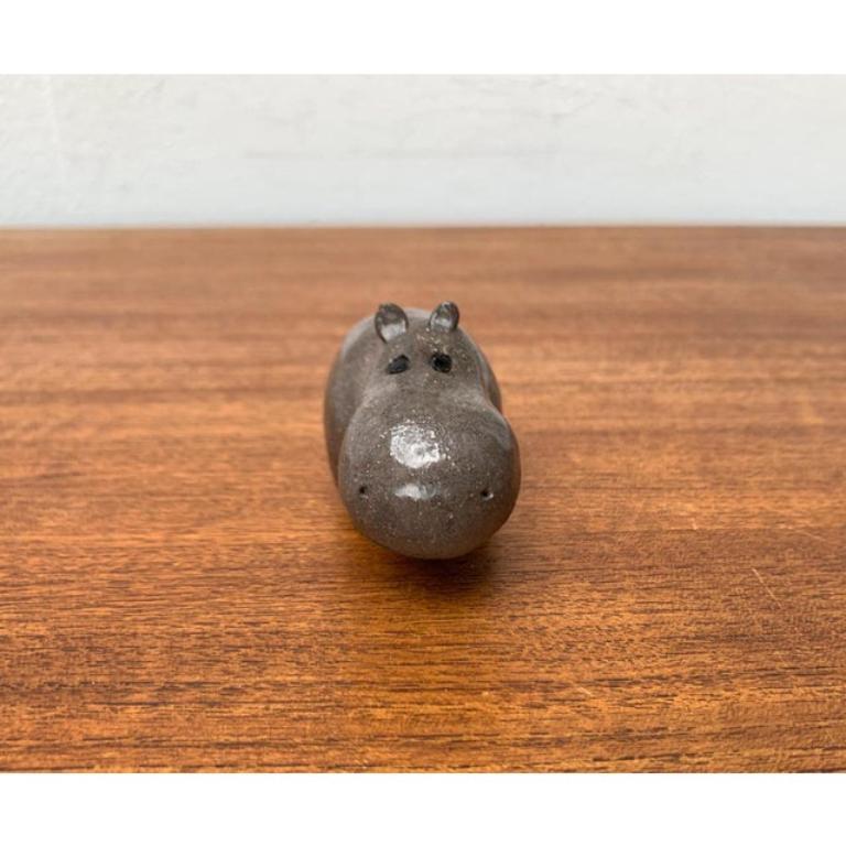 Figurina di ippopotamo in ceramica di metà secolo, anni '60 in vendita 4