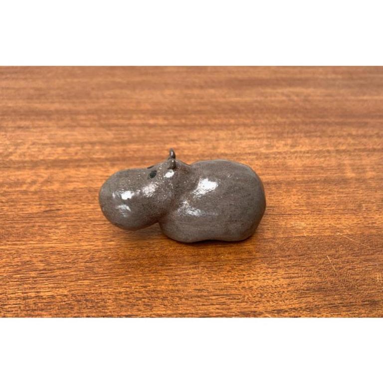 Figurina di ippopotamo in ceramica di metà secolo, anni '60 in vendita 5