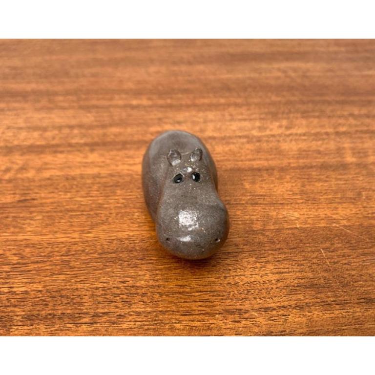 Figurina di ippopotamo in ceramica di metà secolo, anni '60 In condizioni ottime in vendita a Hamburg, DE
