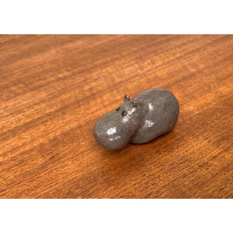 Figurina di ippopotamo in ceramica di metà secolo, anni '60 in vendita 1