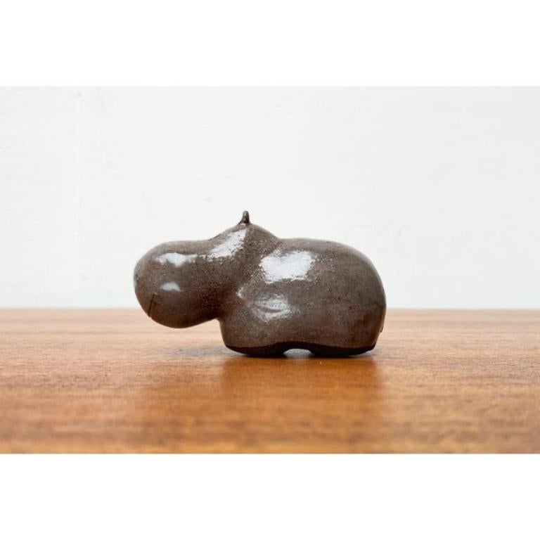 Figurina di ippopotamo in ceramica di metà secolo, anni '60 in vendita 2