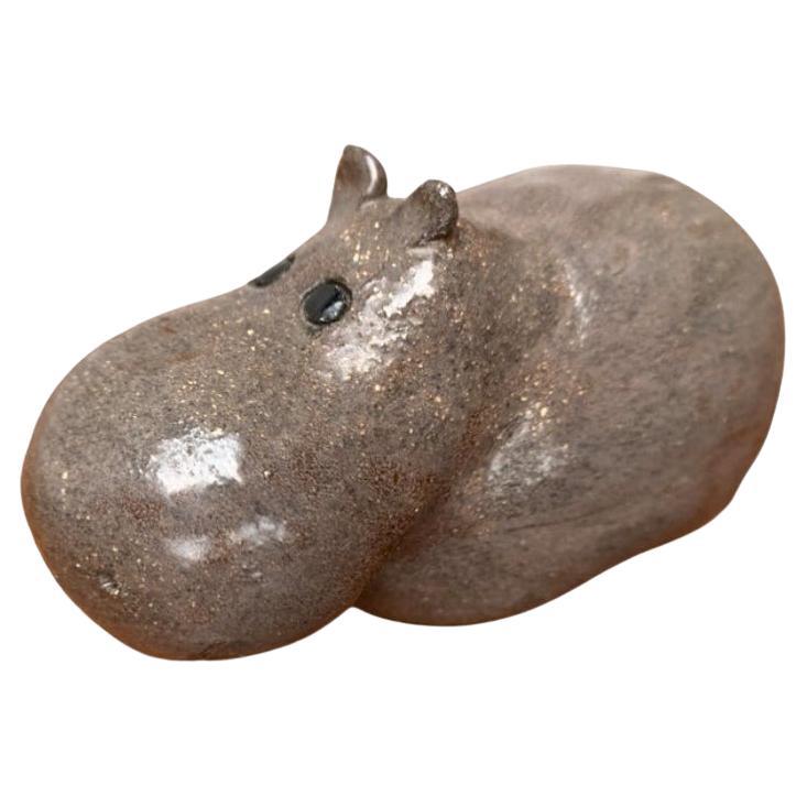 Mid-Century Ceramic Hippo Figurine, 1960s