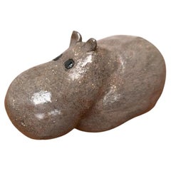 Mid-Century Ceramic Hippo Figurine, 1960s