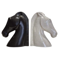 Mid-century ceramic horse bookends by Anzengruber