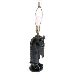 Mid Century Ceramic Horse Head Table Lamp 1950's