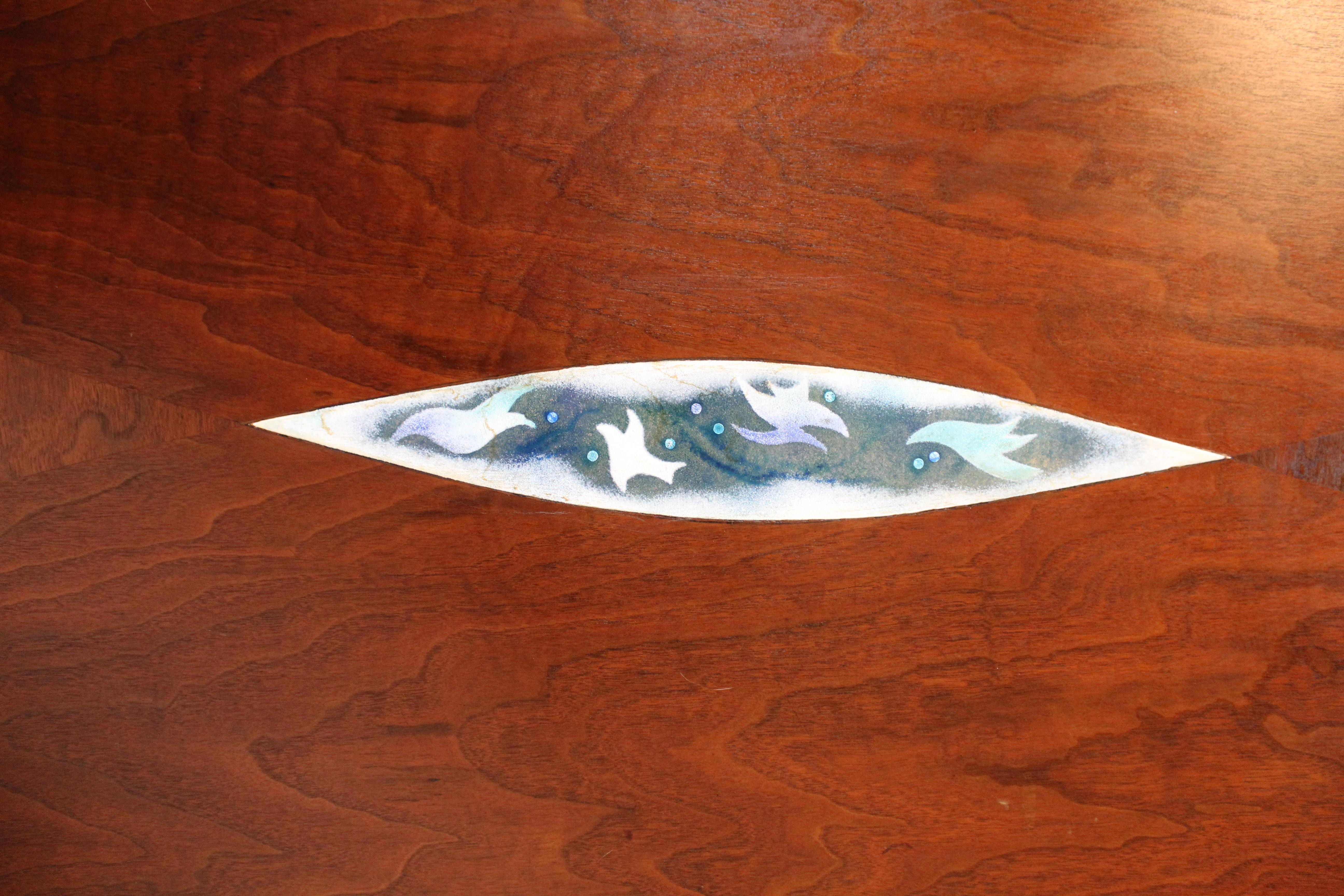 Table basse marquetée du milieu du siècle dernier par John Stuart en vente 5
