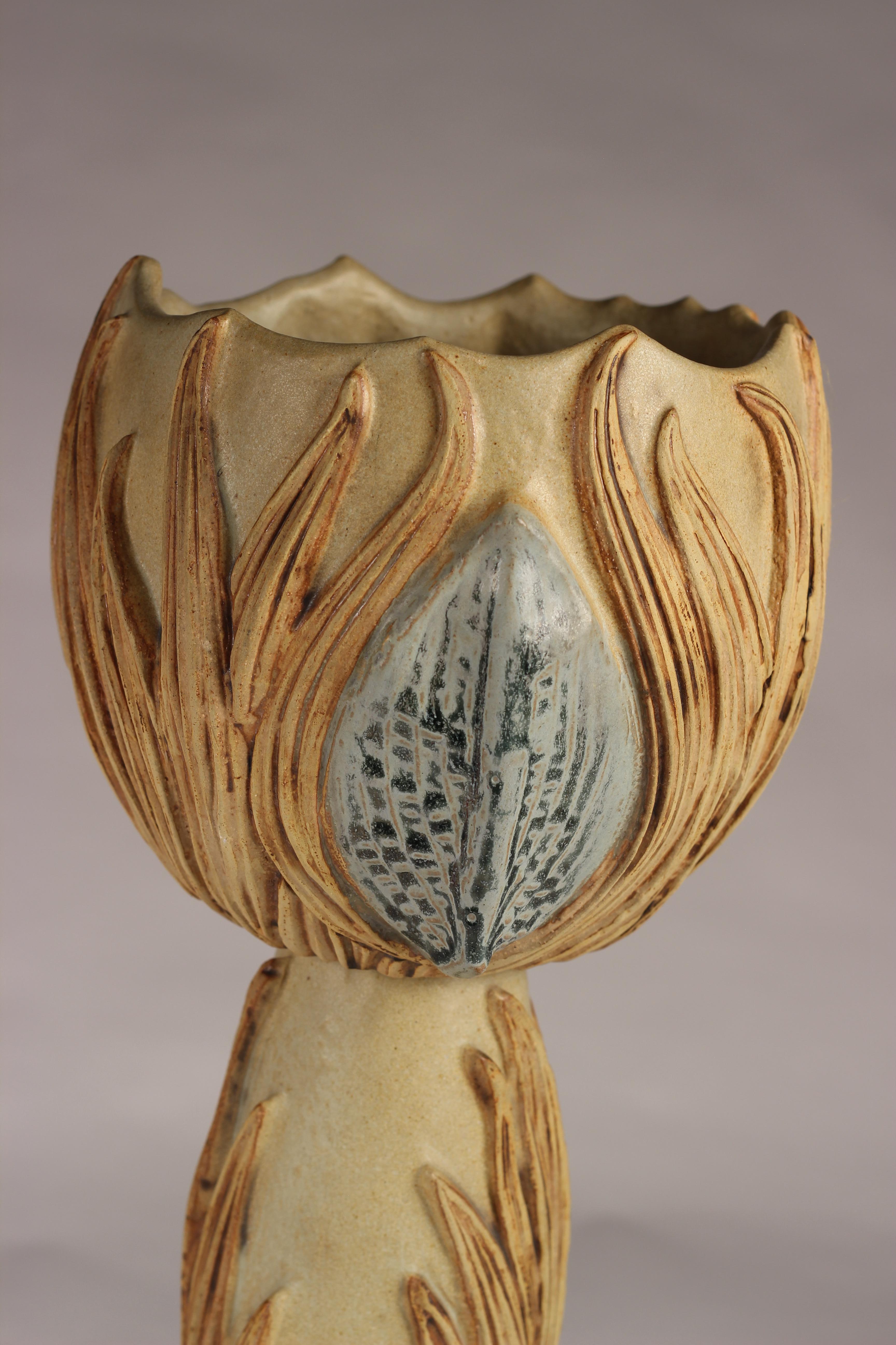 Clay Mid Century Modern Ceramic Jardinière by Bernard Rooke For Sale