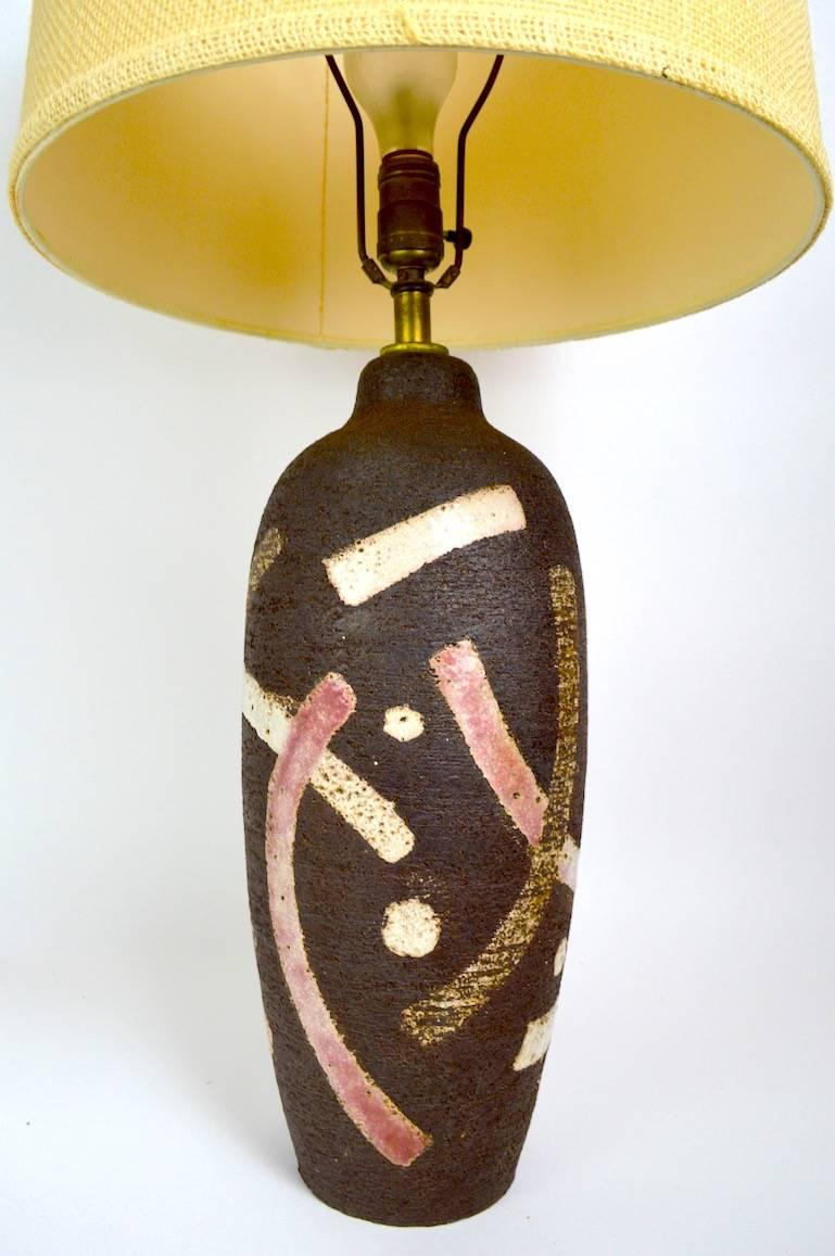 Mid Century  Ceramic Lamp by Zaalberg Holland Pottery In Excellent Condition In New York, NY