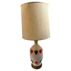 Mid-Century Ceramic Lamp with Red and Black Teardrops