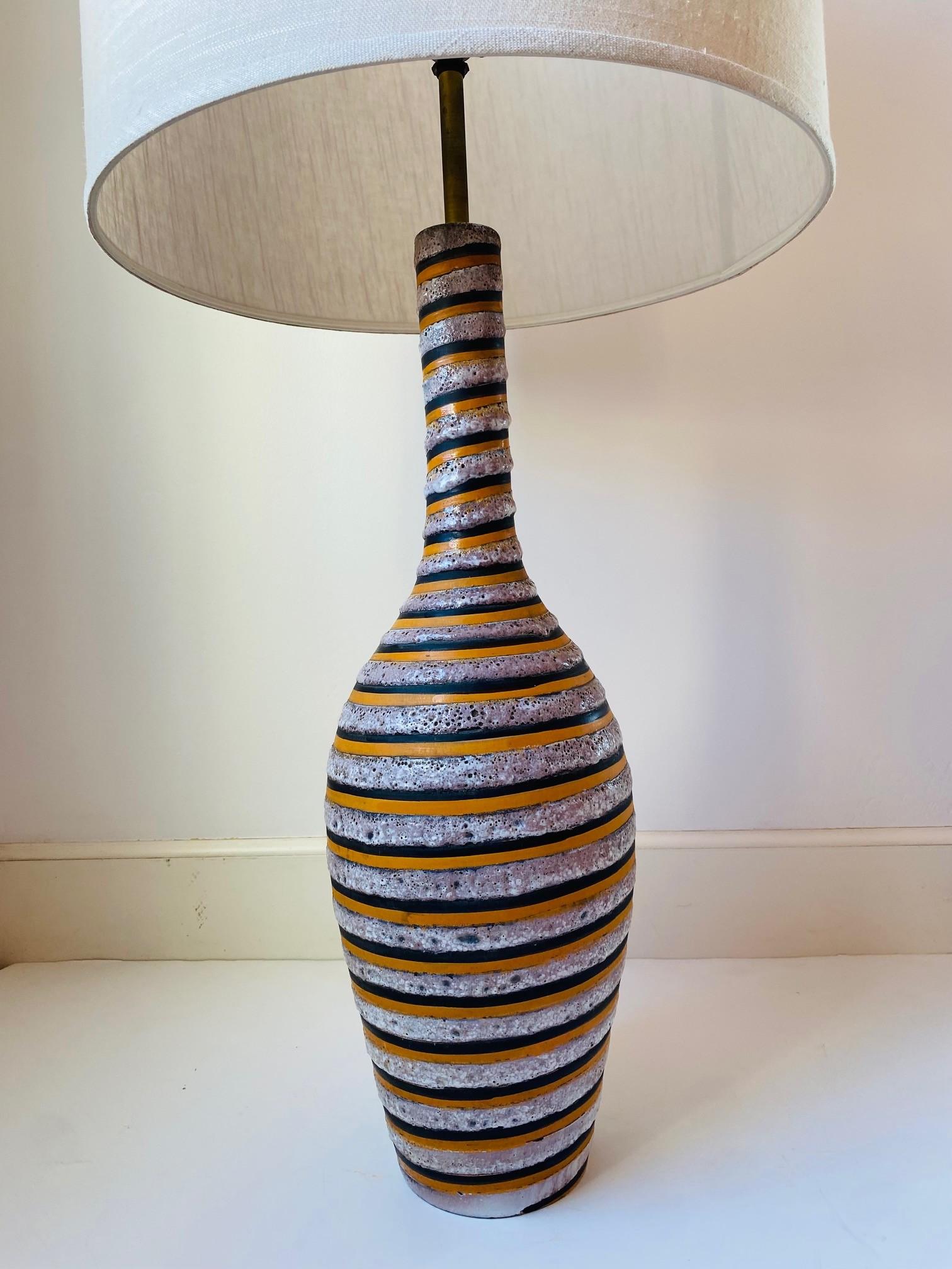 Hand-Crafted Mid Century Ceramic Lava Glaze Lamp by Bitossi For Sale